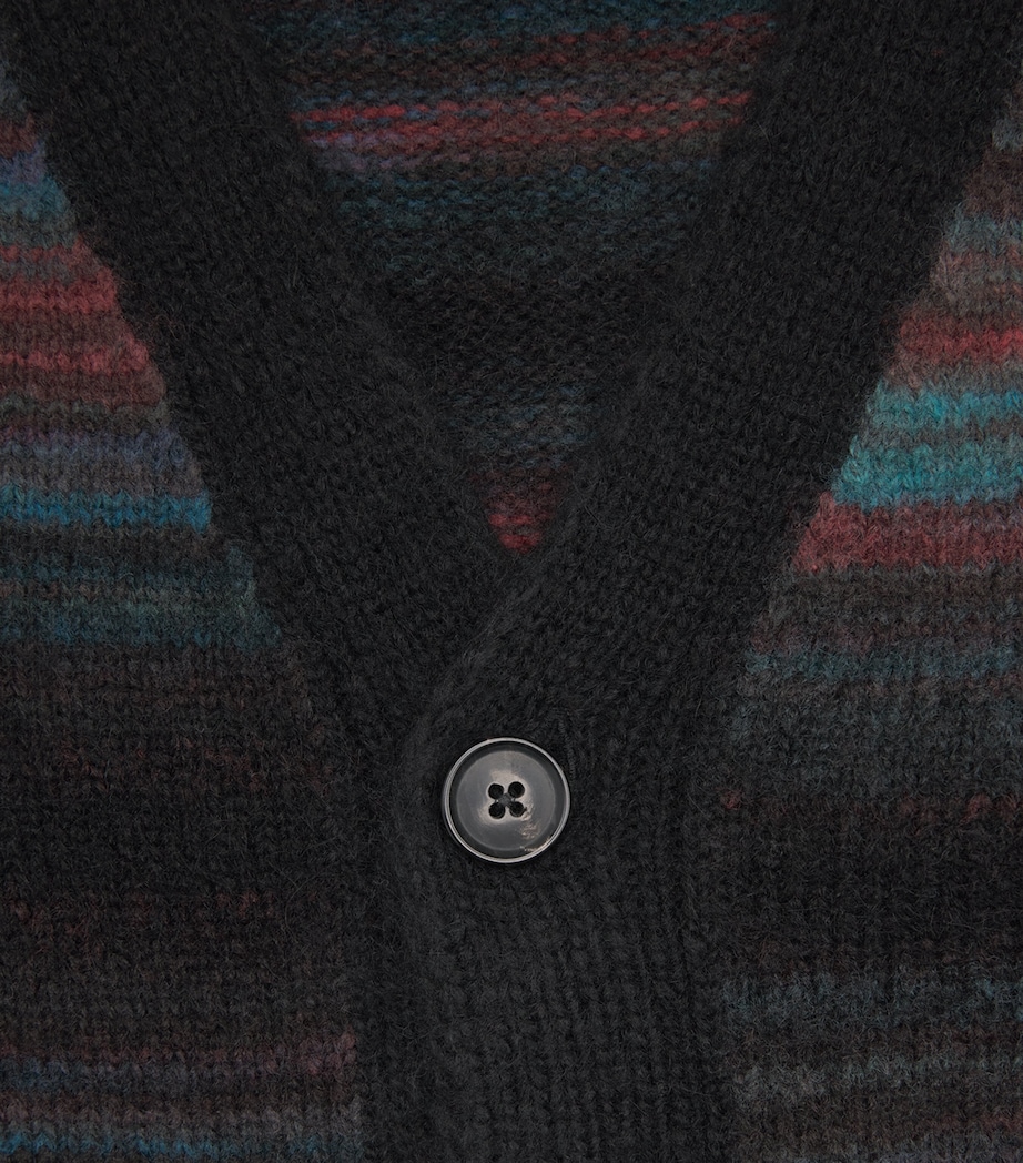 Wool-Blend Stripe Cardigan 79_BLACK Image 5