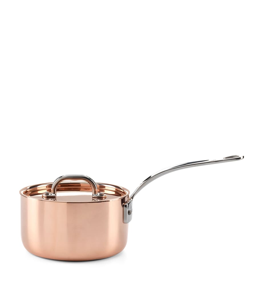 Copper Clad Saucepan with Lid (16cm) COPPER Image 1