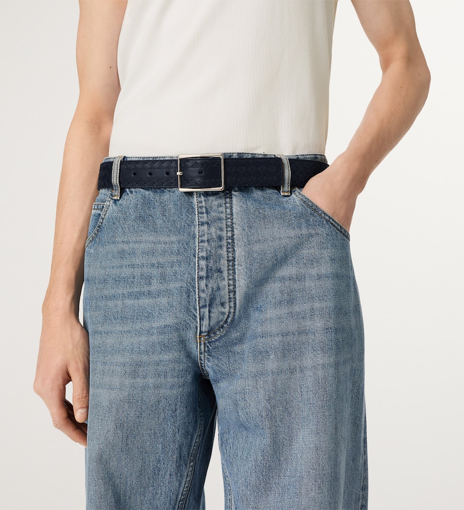 Bottega Veneta Leather Intrecciato Piccolo Belt Image 2