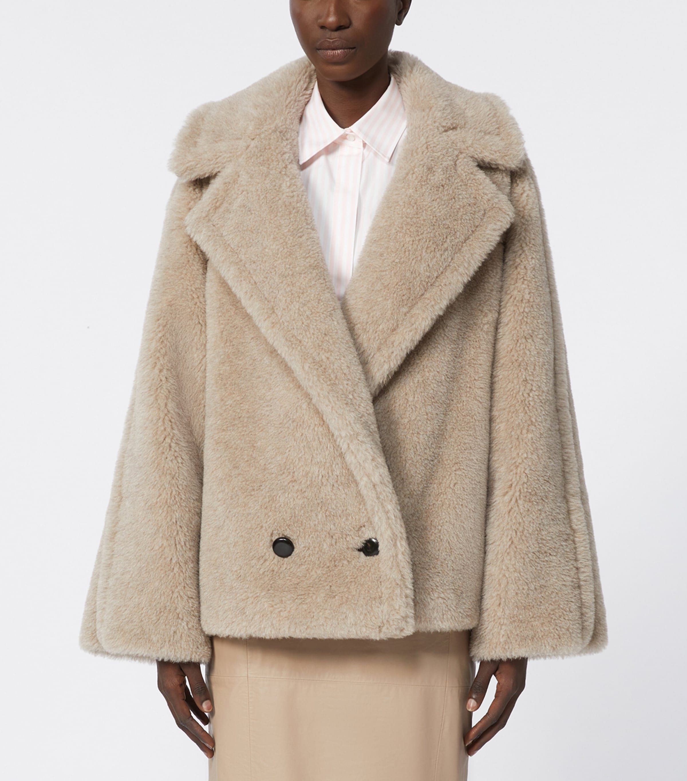 Alpaca-Cashmere-Silk Teddy Jacket SAND Image 3