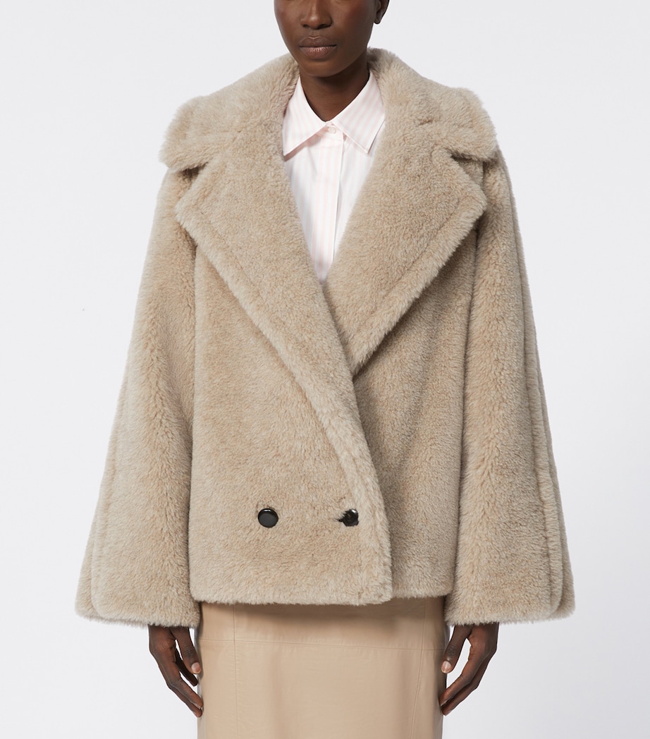 Alpaca-Cashmere-Silk Teddy Jacket SAND Image 3