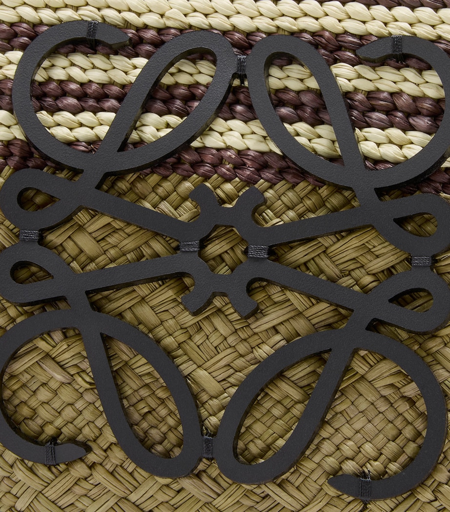 x Paula's Ibiza Anagram Basket Bag DARK KHAKI/BLACK Image 5