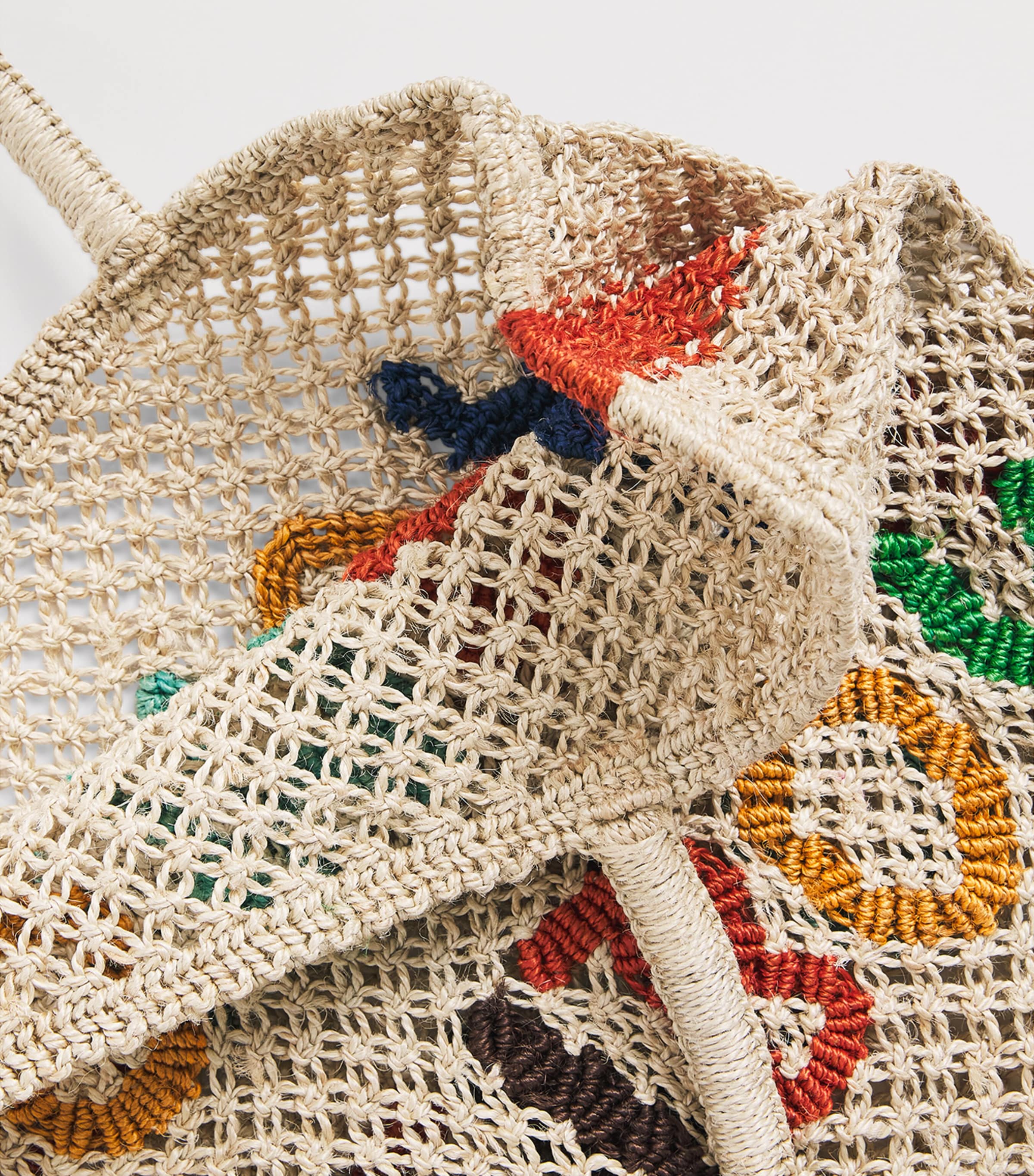 Small Jute Howdy Cowboy Tote Bag MULTI Image 4