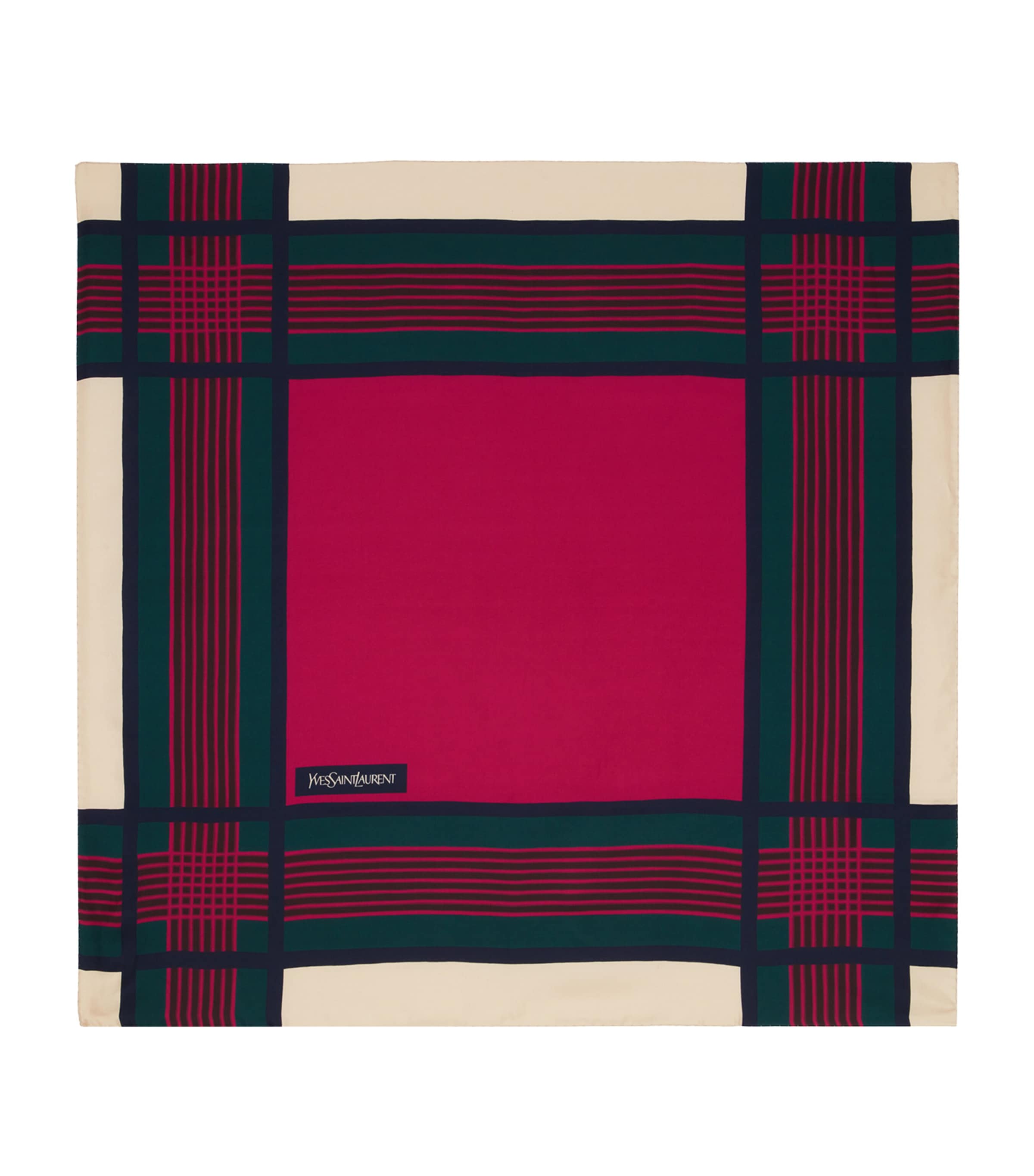 Saint Laurent Silk Twill Square Scarf In Pink