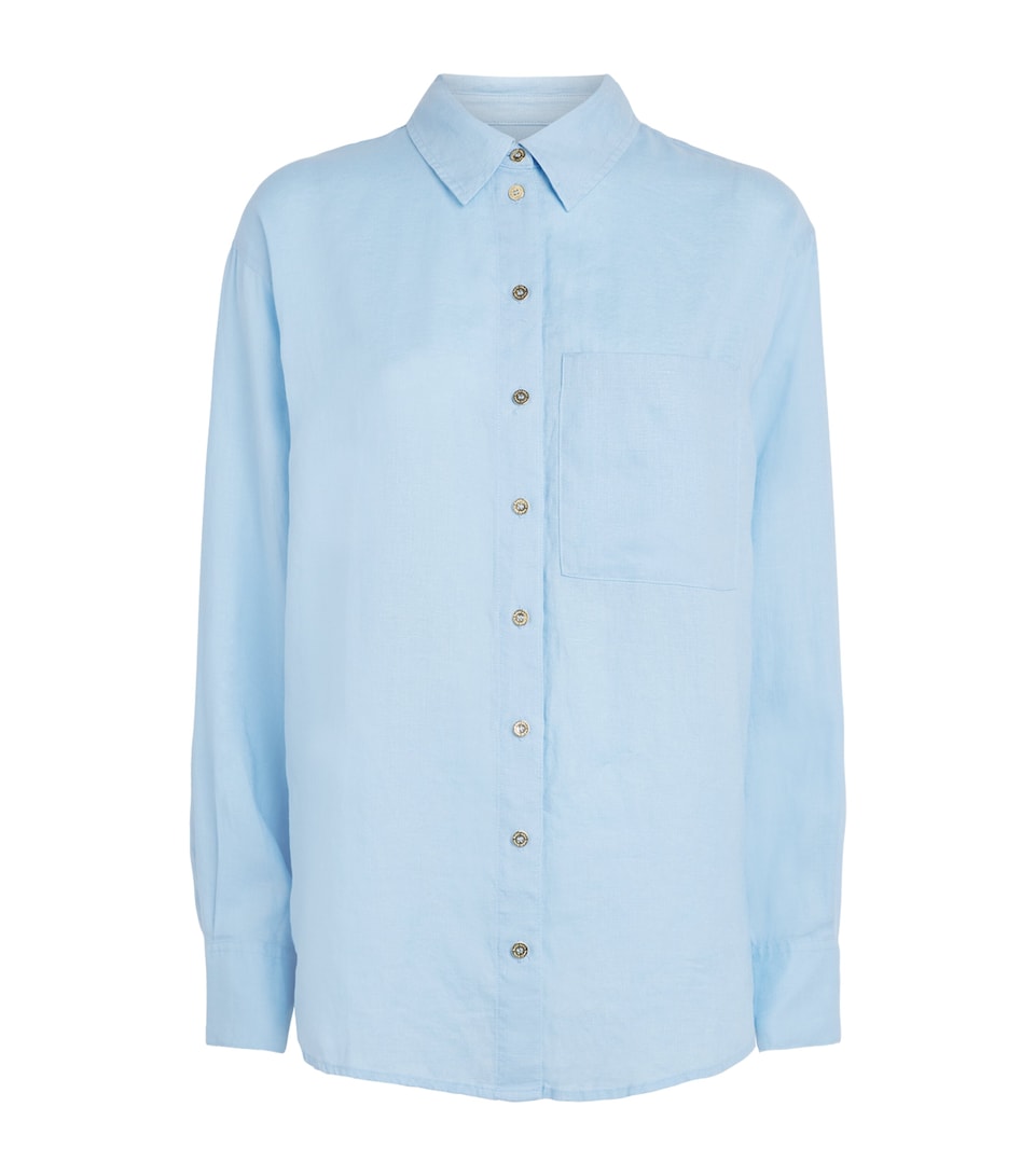 Heidi Klein Linen Ponza Shirt Blu Blu