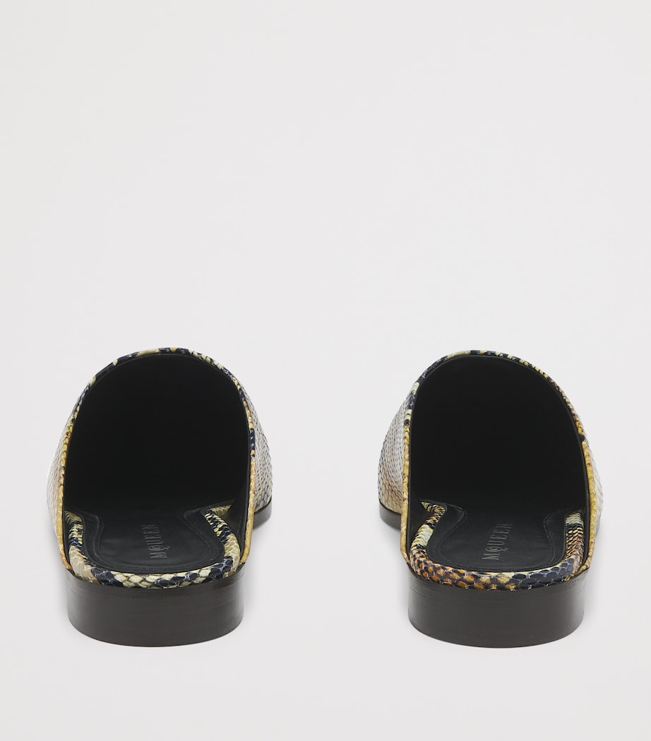 Leather Snake Print T-Bar Mules 8486 Image 4