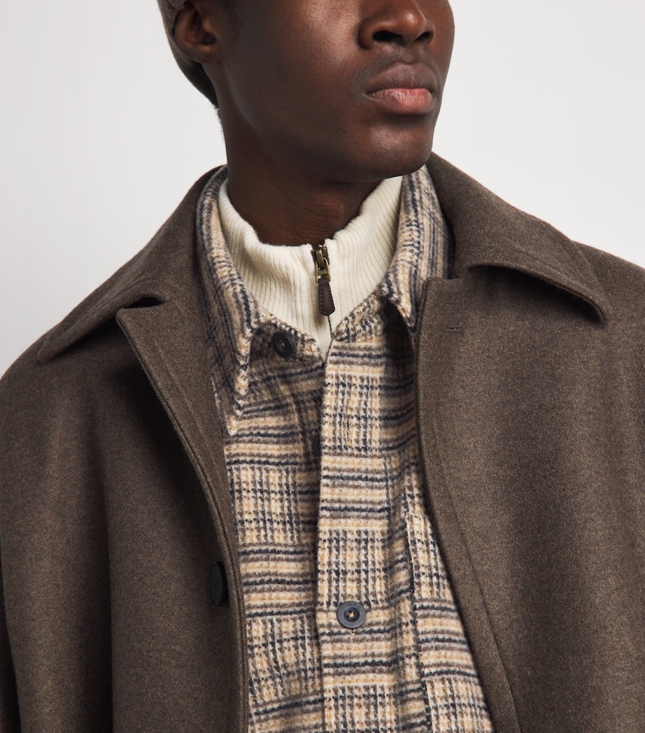 A.P.C. Mens Wool Check Overshirt Baa Beige Image 3