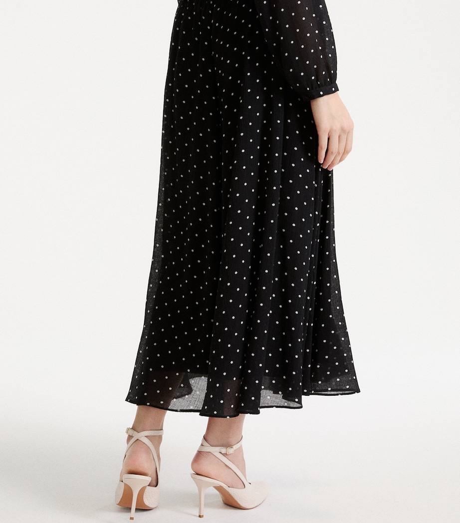 Marella Womens Polka-Dot Maxi Skirt Black Image 3