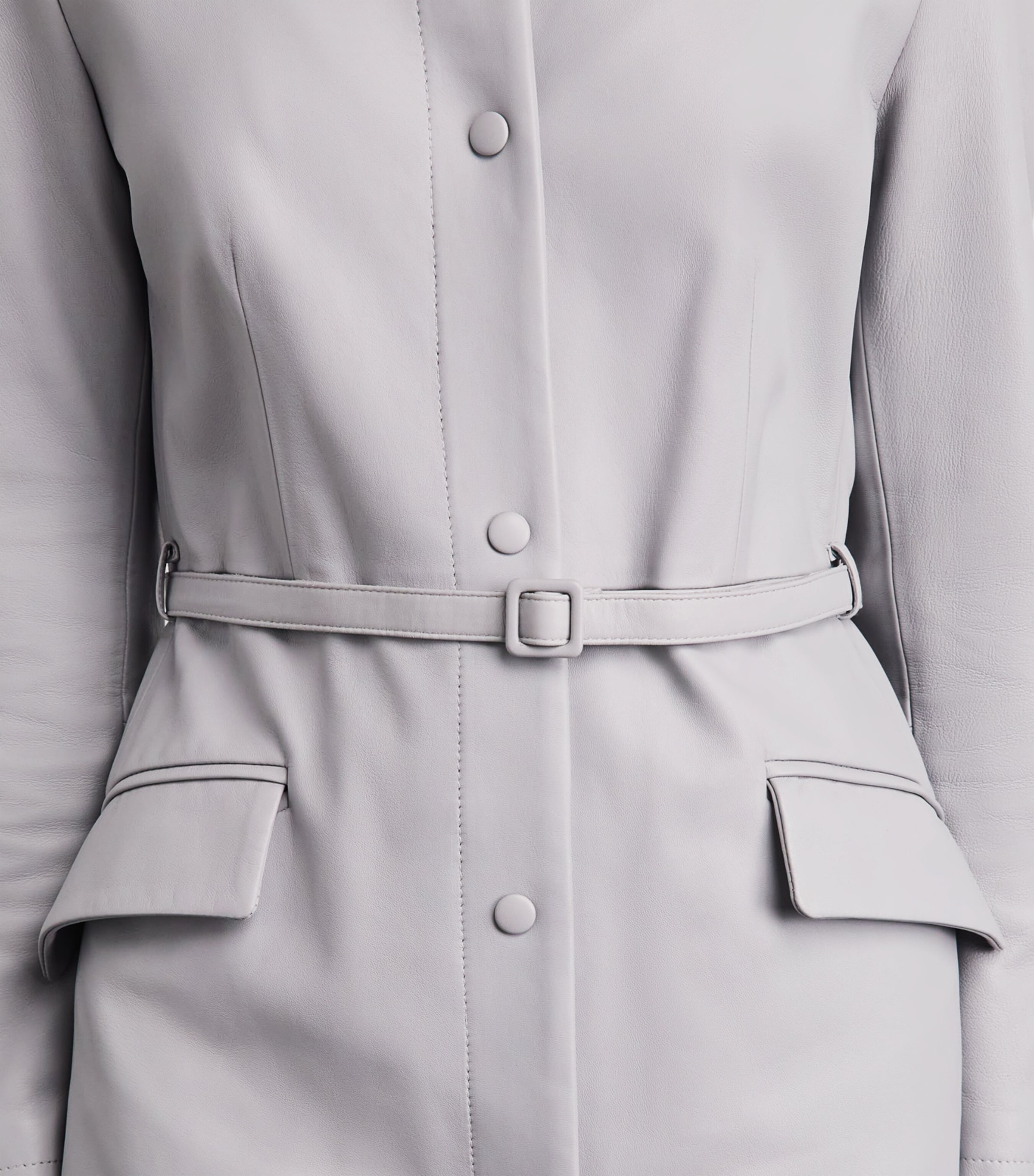 Eleventy Womens Nappa Leather Trench Coat Nuvola Image 3