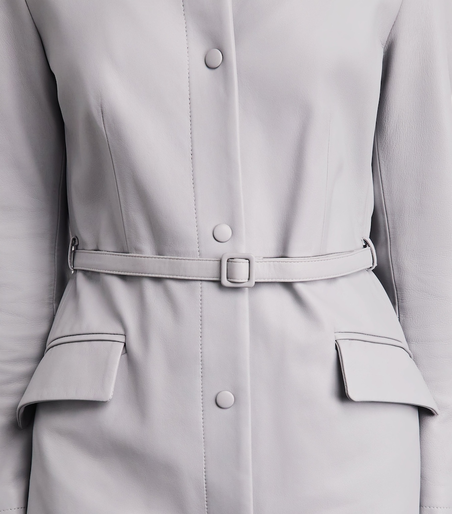 Eleventy Womens Nappa Leather Trench Coat Nuvola Image 3