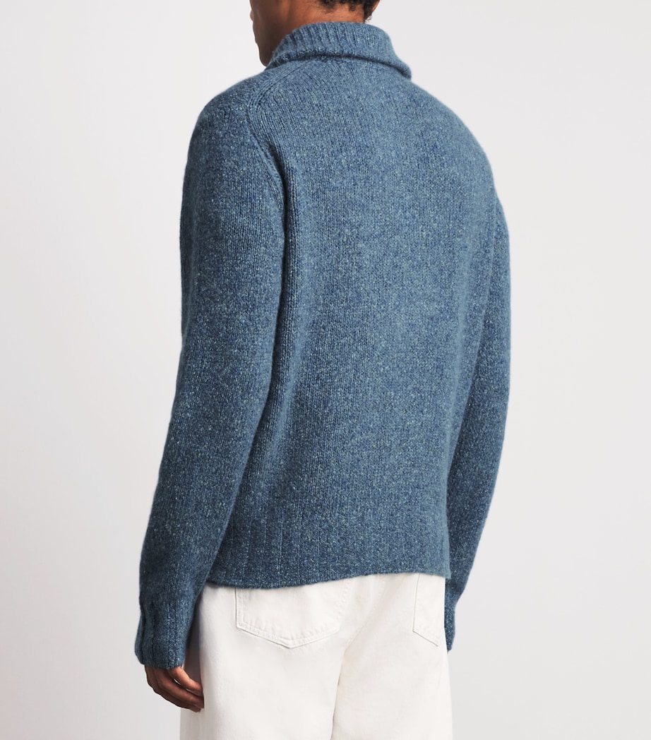 Allude Mens Cashmere Quarter-Zip Sweater Image 5