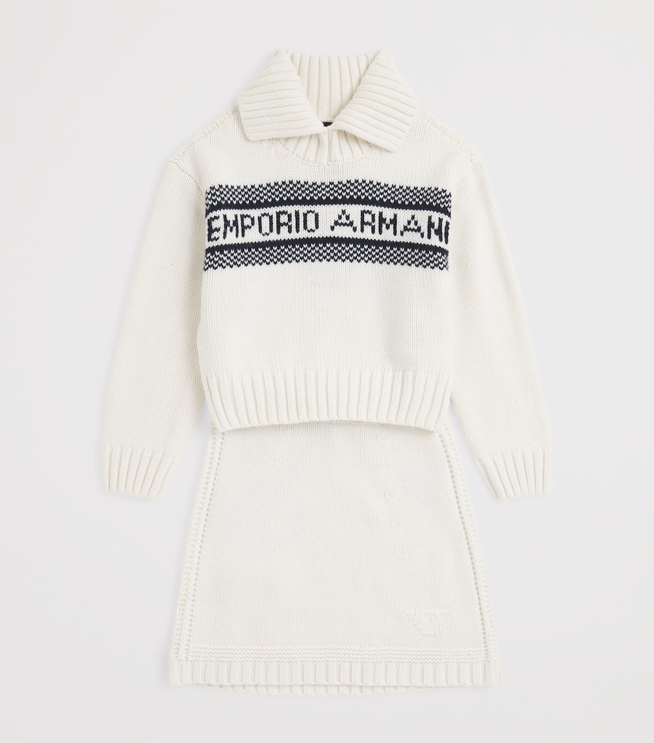 Virgin Wool-Blend Skirt (4-14 Years) M0019OFF WHITE/NAVY Image 3