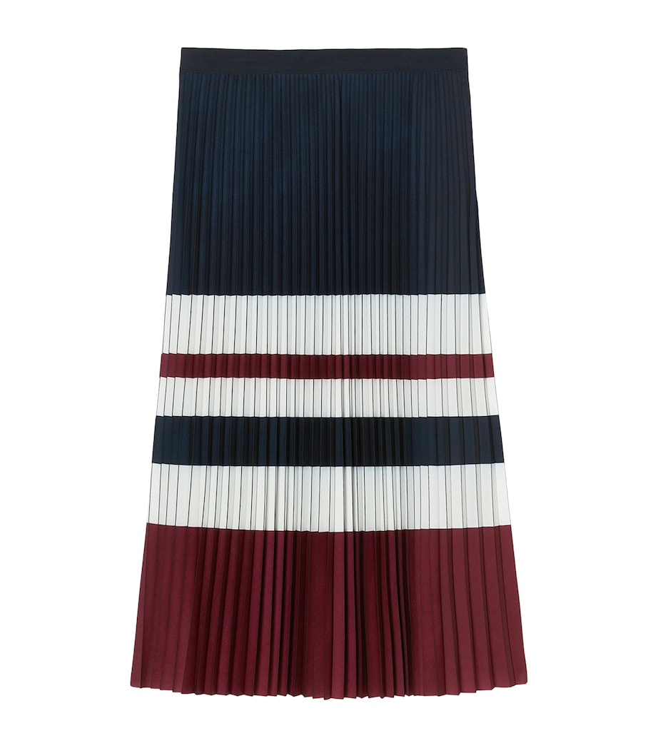 Stripe Pleated Midi Skirt CHERRY Image 1