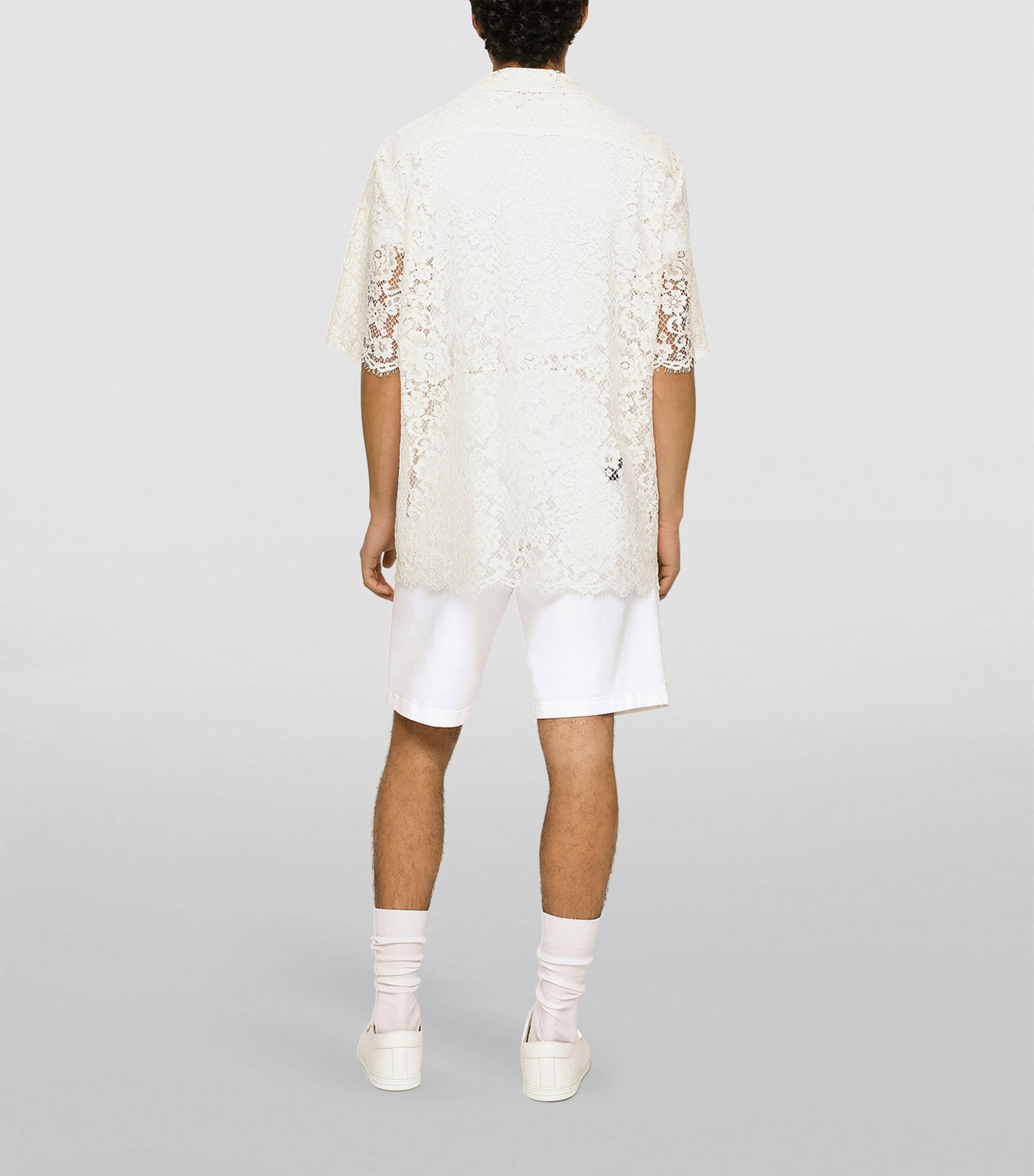 Lace Cuban Shirt W0001-NATURAL WHITE Image 5