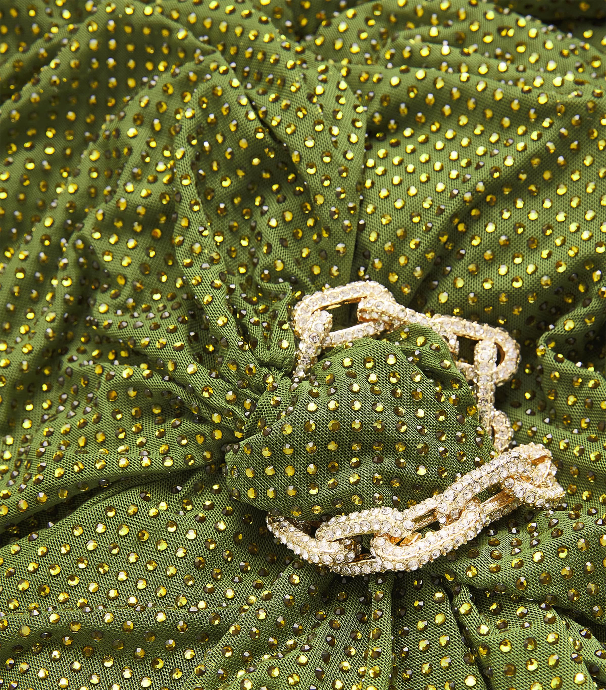 Rhinestone-Embellished Maxi Dress GREEN Image 5