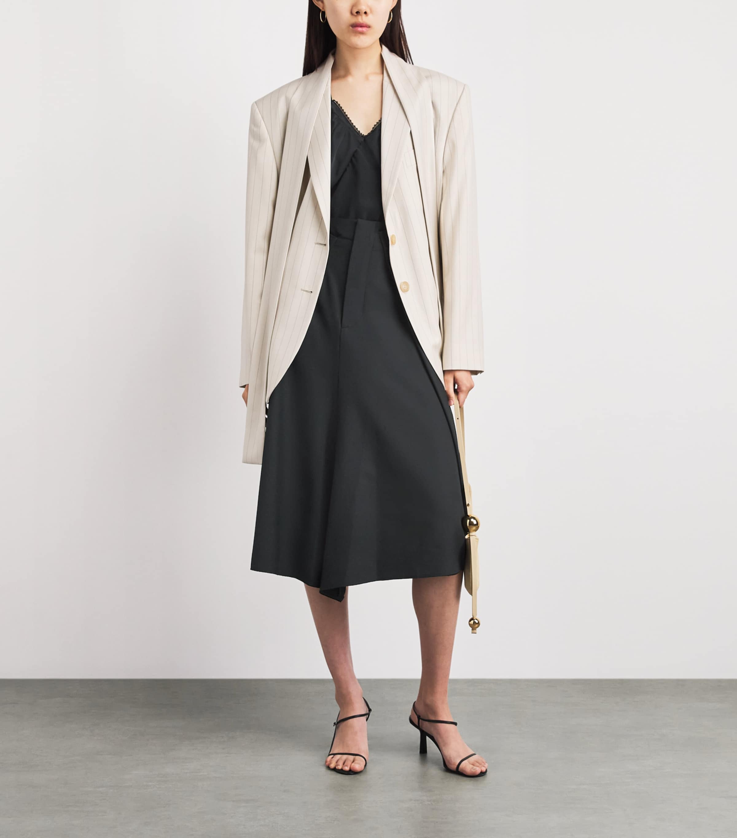 Victoria Beckham Womens Tailored Midi Skirt Black Image 2