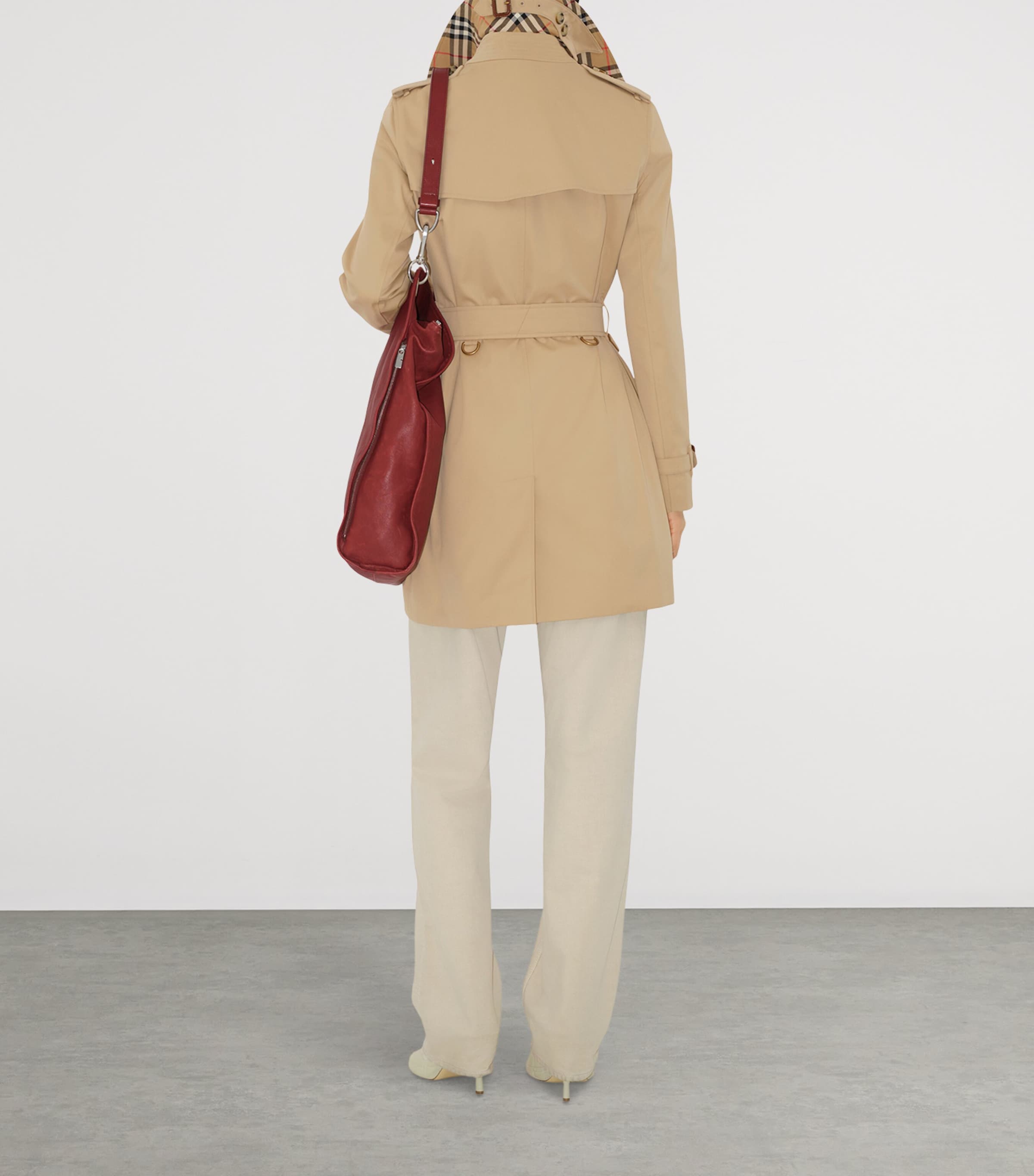 Gabardine Short Kensington Heritage Trench Coat HONEY Image 4