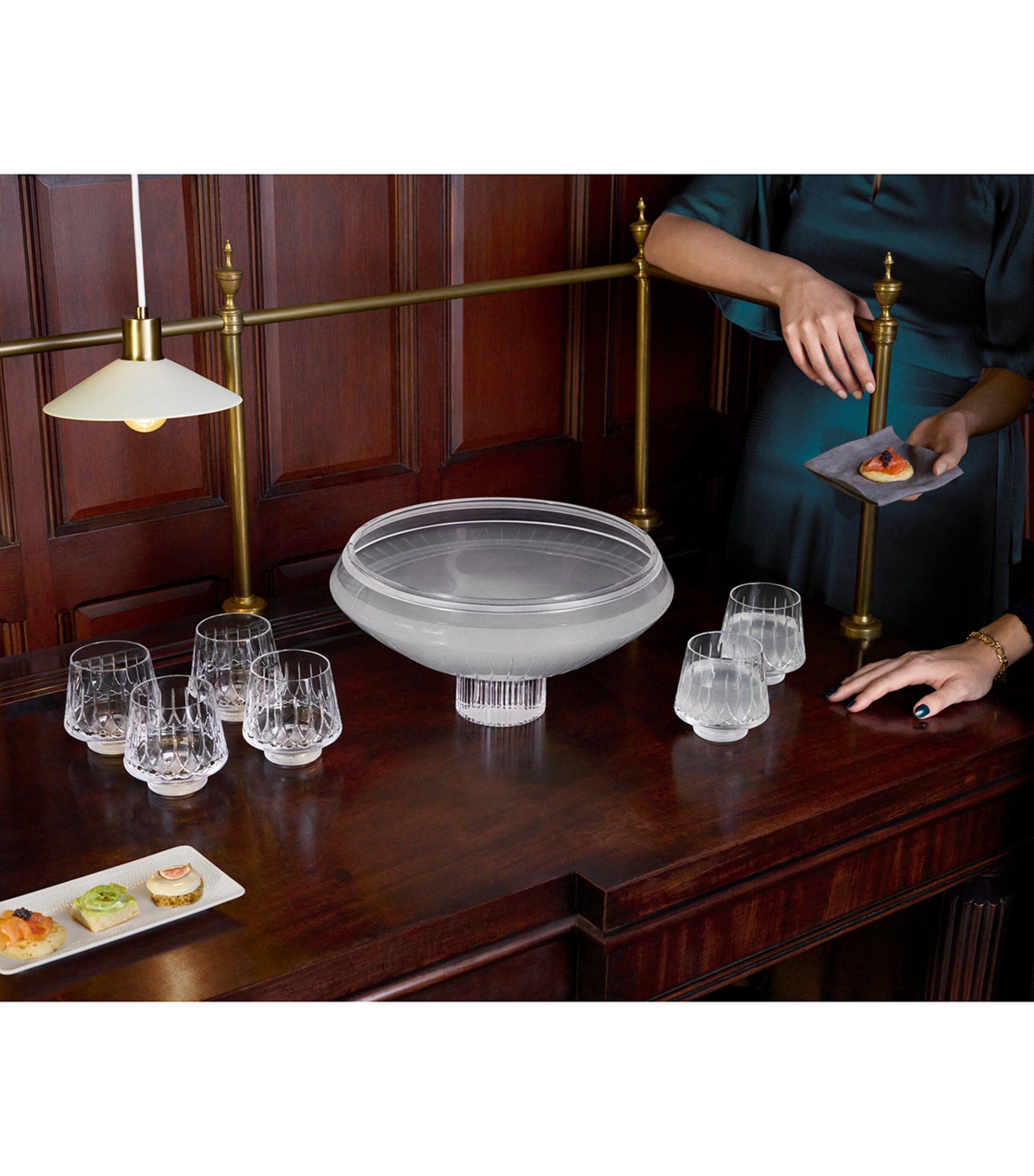 Lismore Arcus Punch Bowl and Tumbler 7-Piece Set - Thumbnail 3