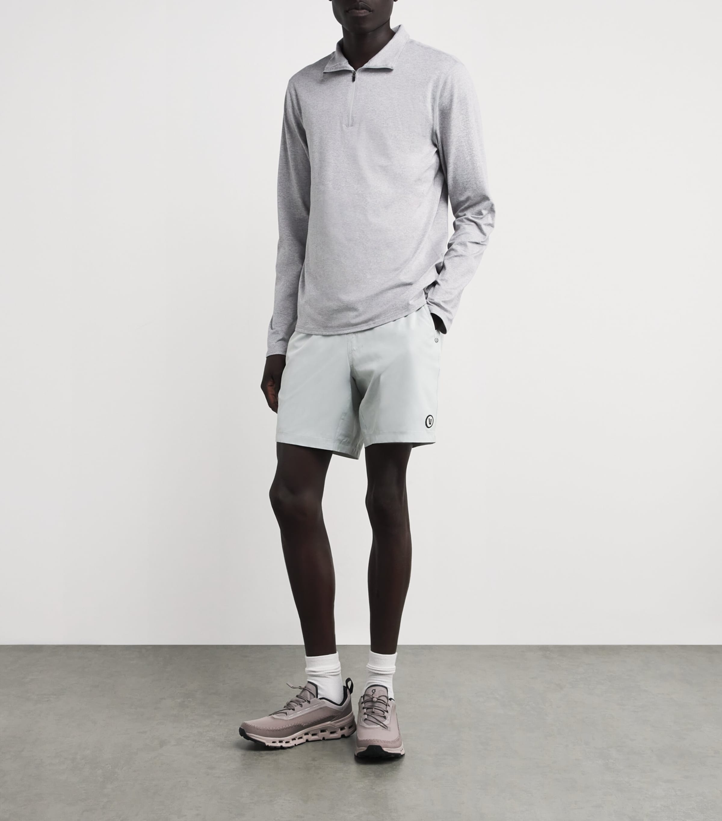 VUORI Mens Half-Zip Ponto Sweatshirt Lhg Lt Heather Grey Image 2