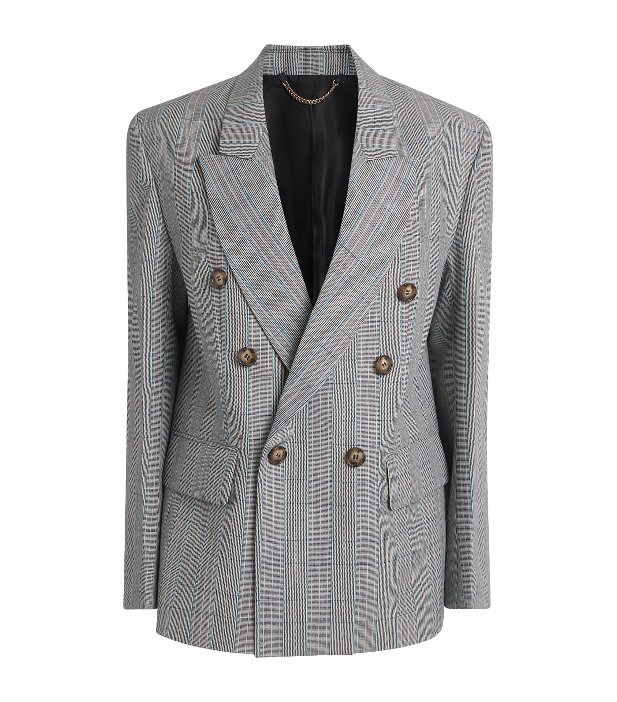 Virgin Wool Check Blazer 9640 BLUE/GREY MULTI Image 1