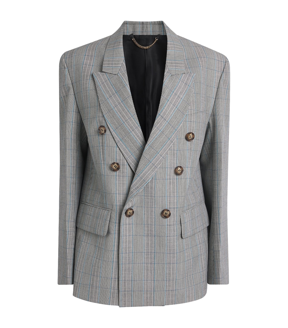 Virgin Wool Check Blazer 9640 BLUE/GREY MULTI Image 1