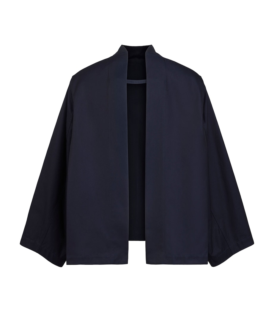 Alaïa Womens Cotton-Satin Reverse Jacket Minuit Image 1