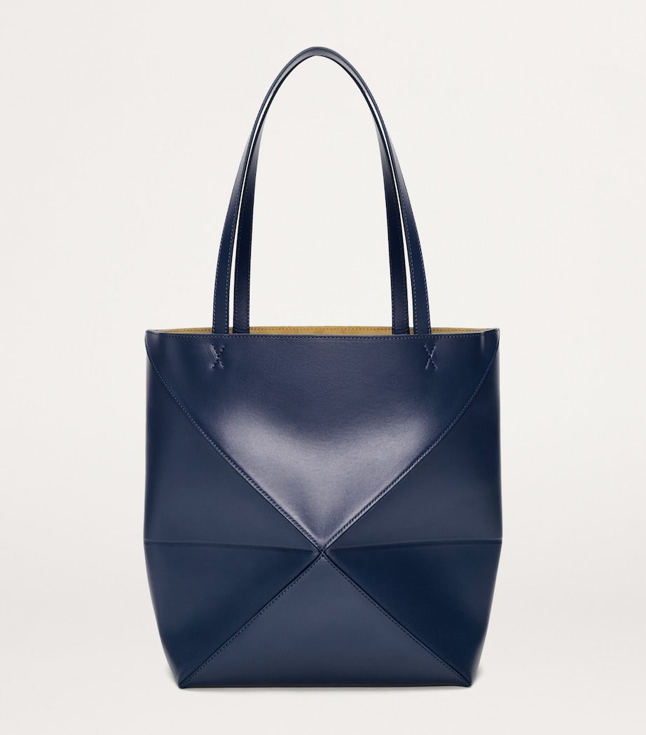 LOEWE Medium Leather Puzzle Fold Tote Bag Abyss Blue Image 3