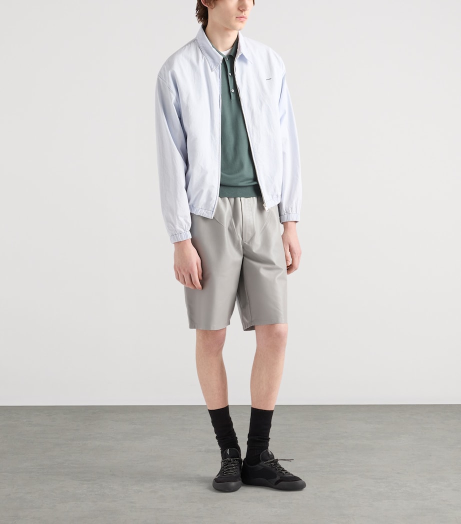 Prada Mens Wool Logo Polo Shirt Green Image 2