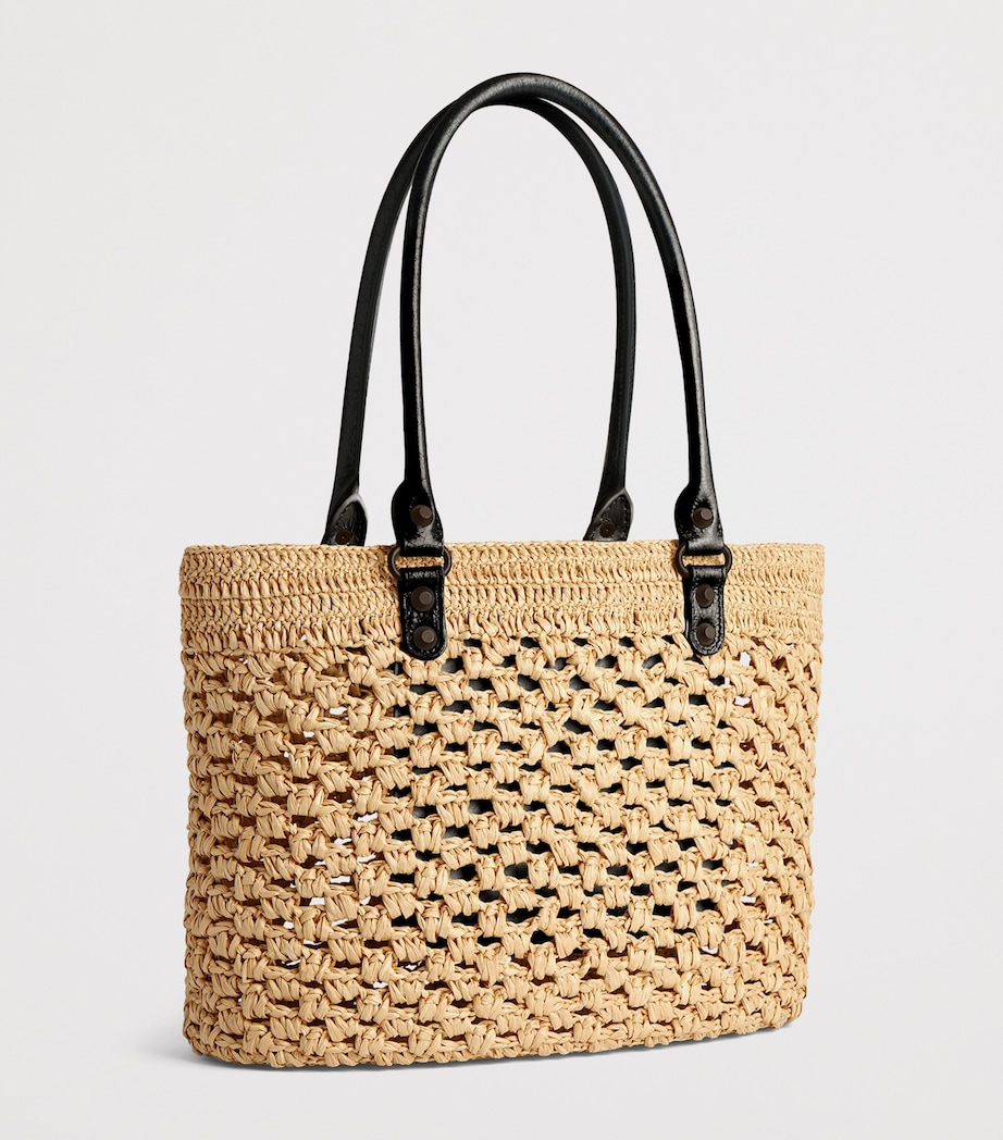 Balenciaga Medium Raffia-Lambskin Le City Basket Bag Image 4