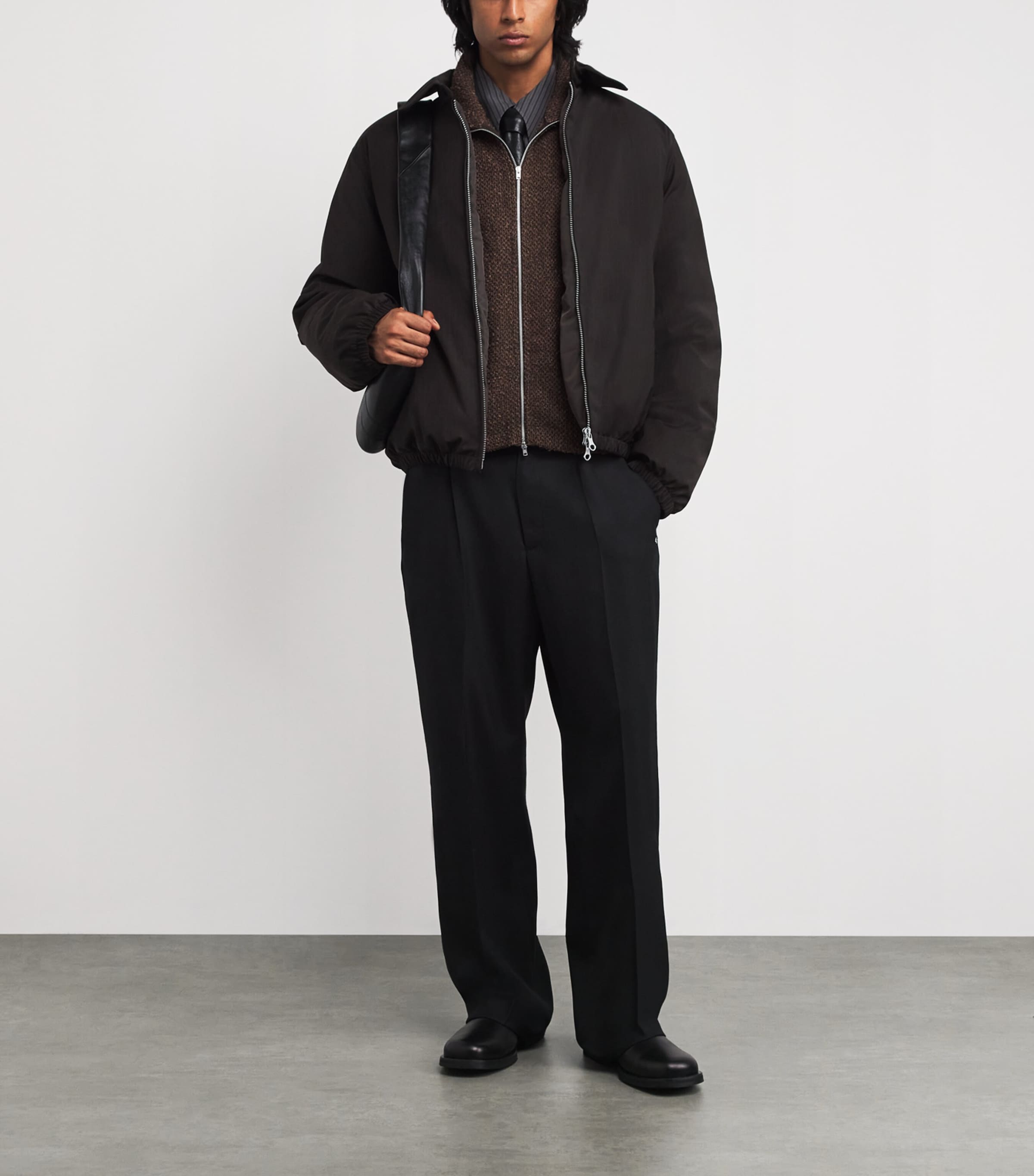 トップス 25SS OUR LEGACY SHRUNKEN FULLZIP POLO Our Legacy - Shrunken Fullzip Polo Black Rib