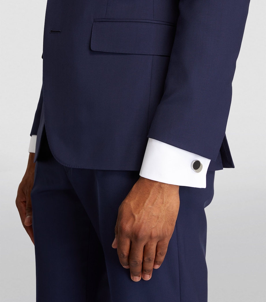 Palladium-Plated Twist Cufflinks SILVER/ BLACK Image 4