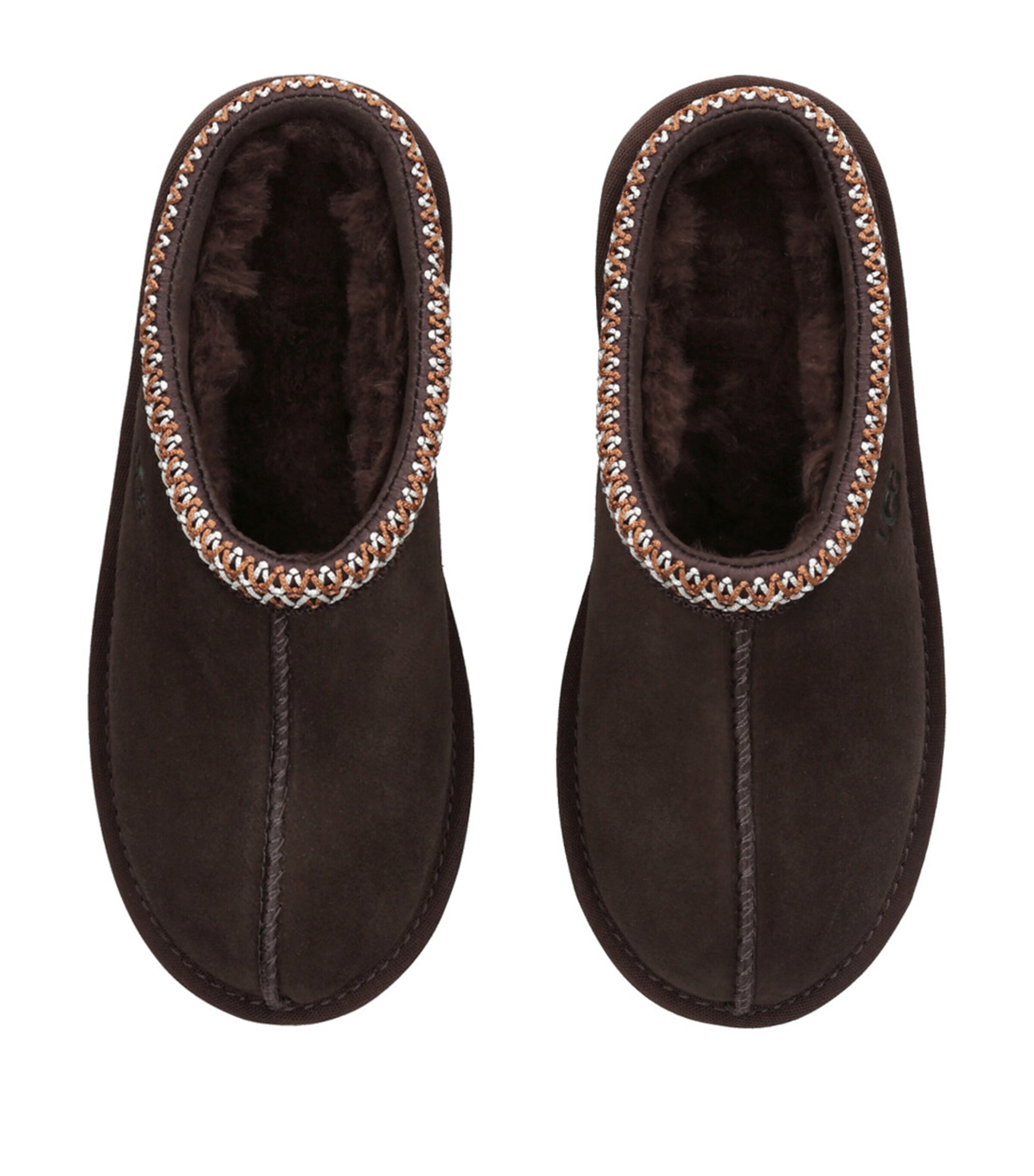 UGG Kids Leather Tasman II Slippers Dark Brown Image 4