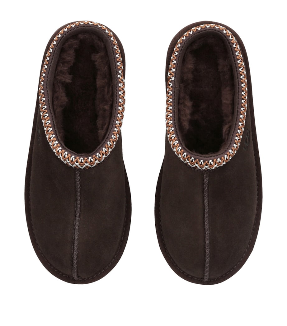 UGG Kids Leather Tasman II Slippers Dark Brown Image 4