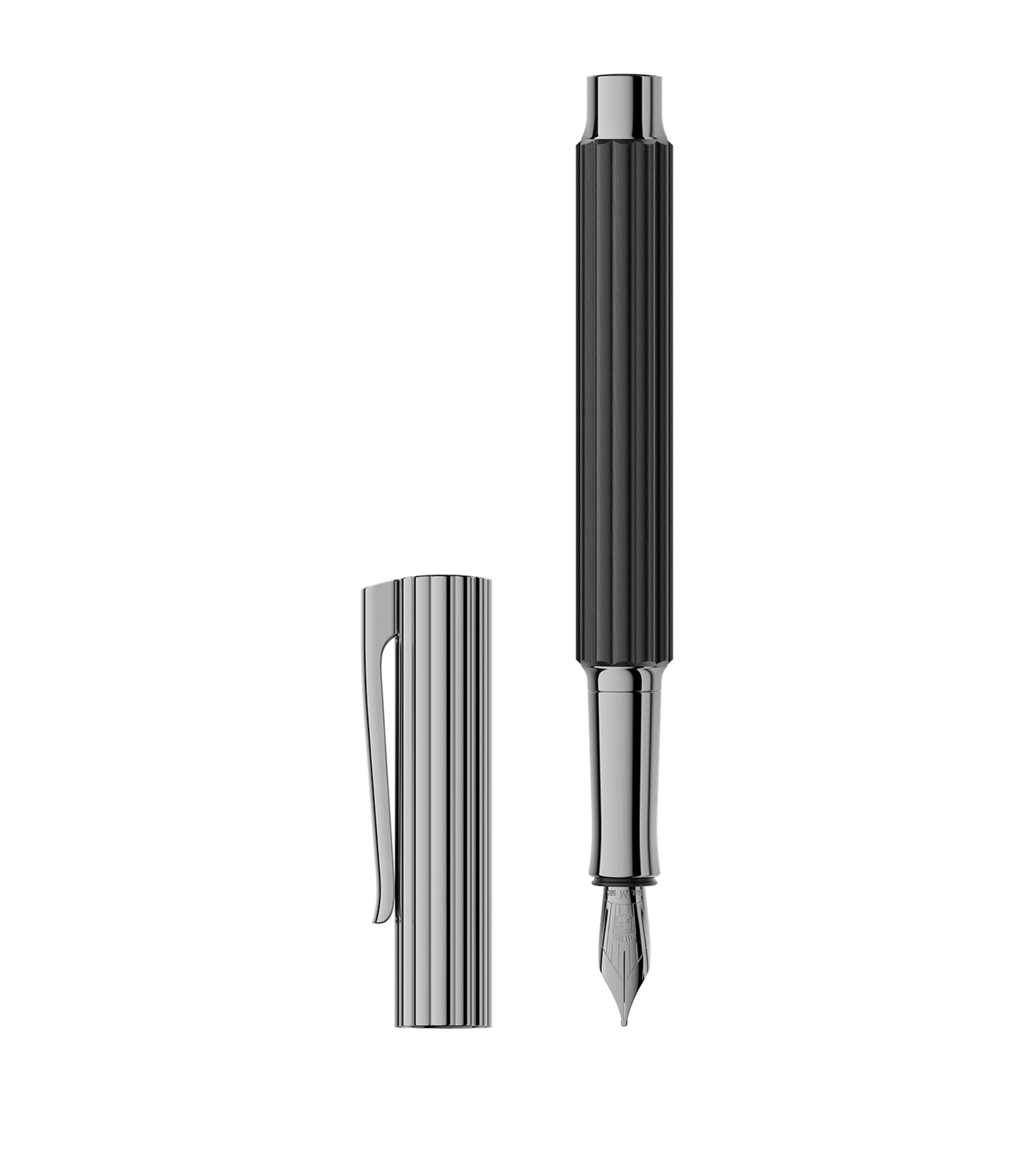 Graf Von Faber-castell Ebony Wood Bloom Fountain Pen In Black