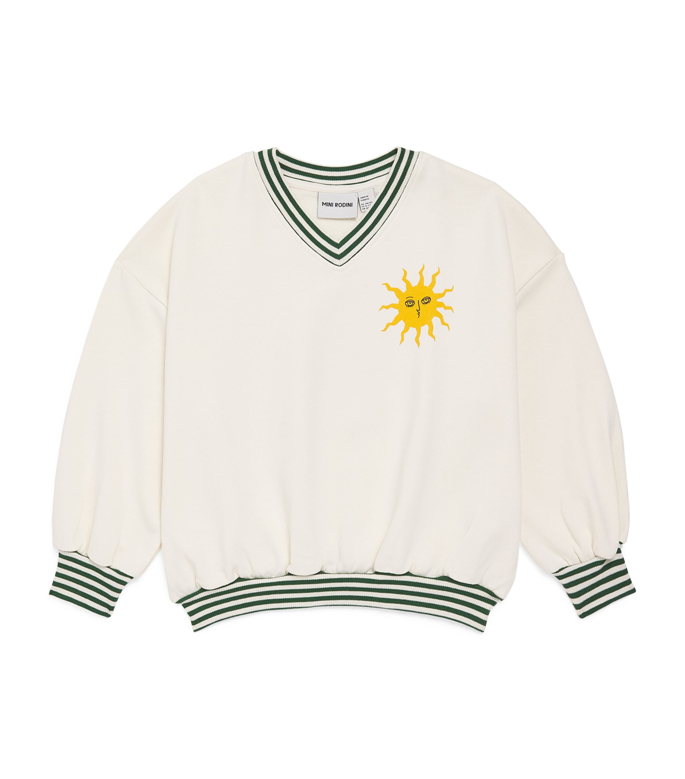 Mini Rodini Organic Cotton Sun Jamboree Sweatshirt (3-11 Years) Offwhite Image 1