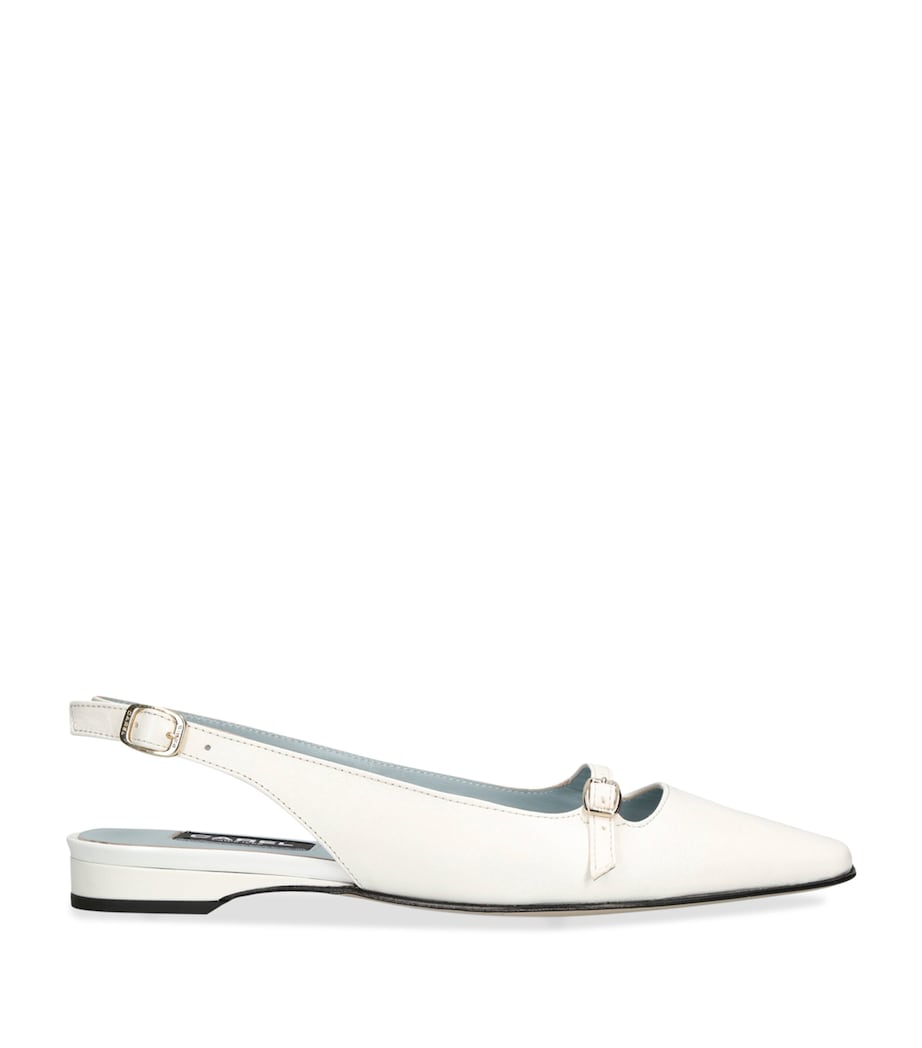 Leather Ninon Slingback Ballet Flats BEIGE Image 1