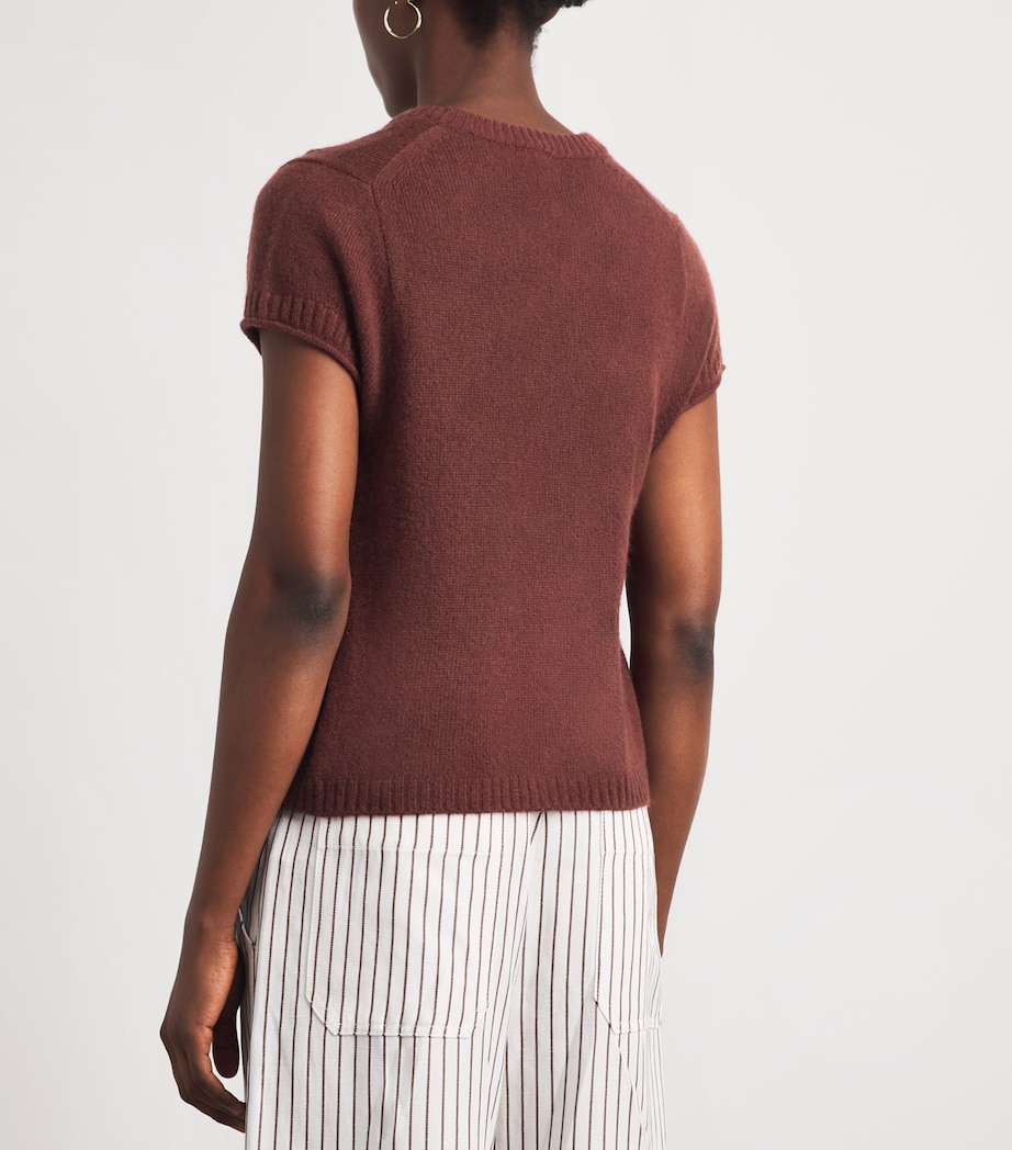 ME+EM Womens Merino-Cashmere-Silk Baby T-Shirt Cinnamon Brown Image 5