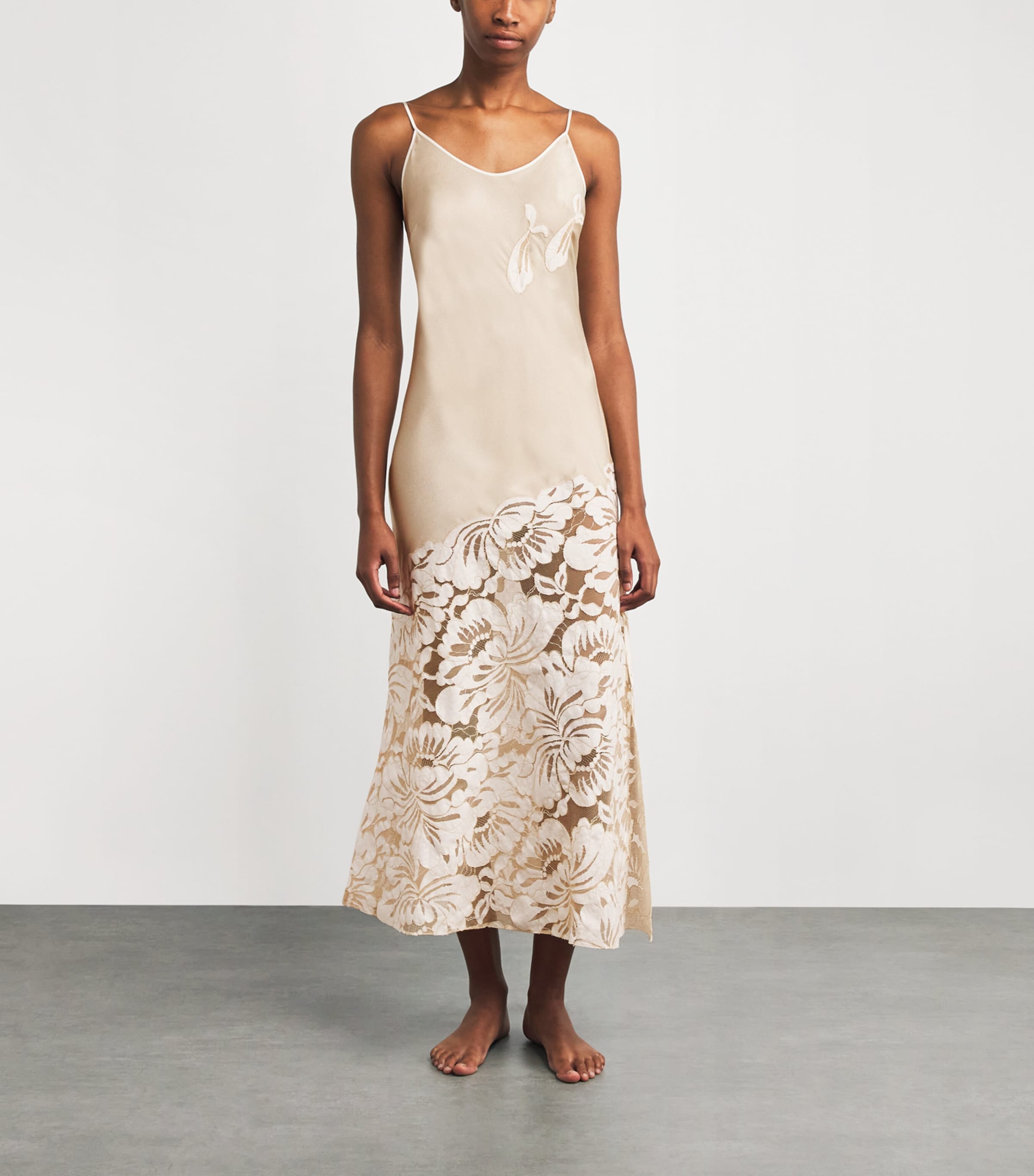 Satin Embellished Elia Nightdress BEIGE Image 2