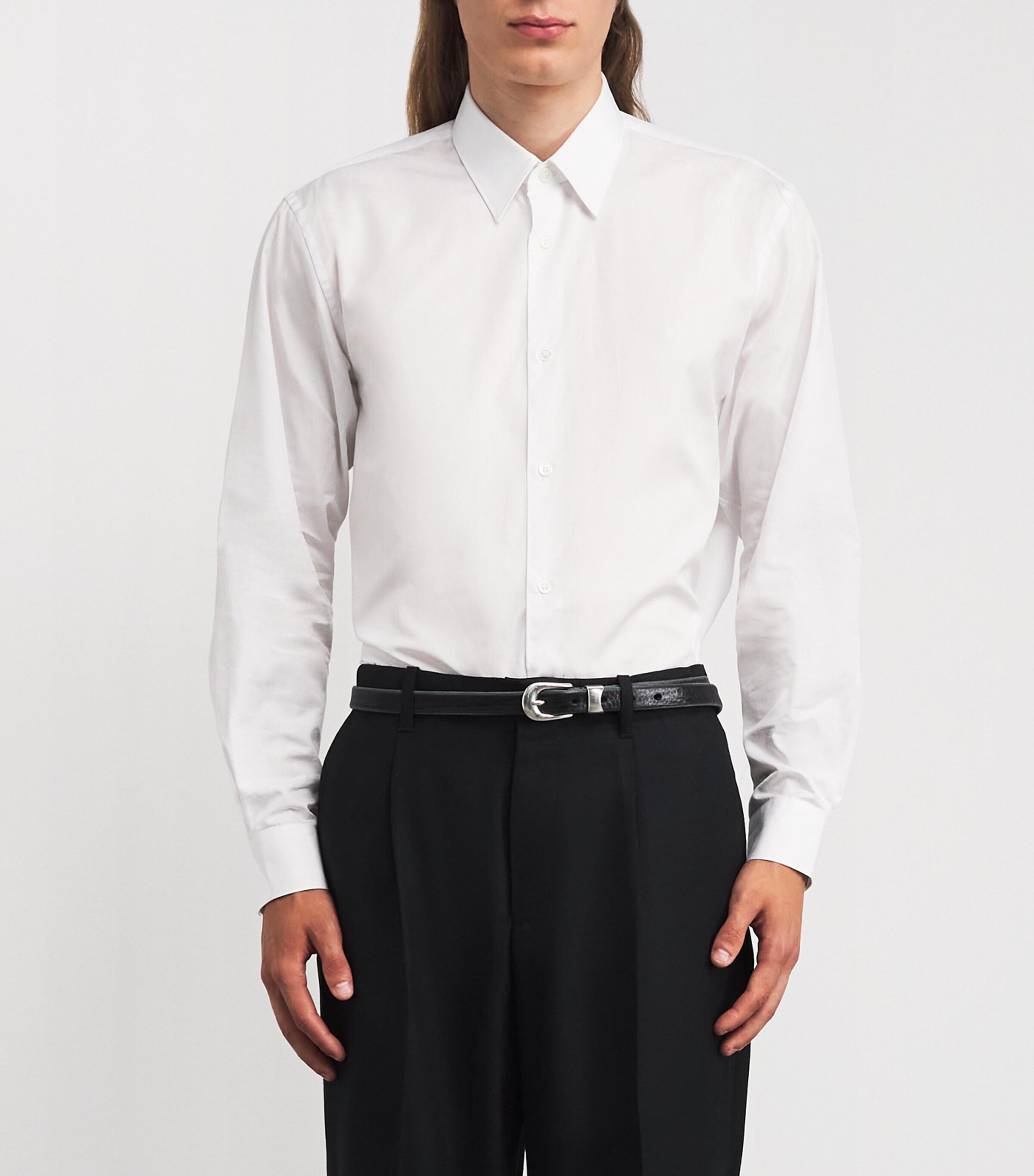 Leather Antiqued Belt BLACK LEATHER Image 3