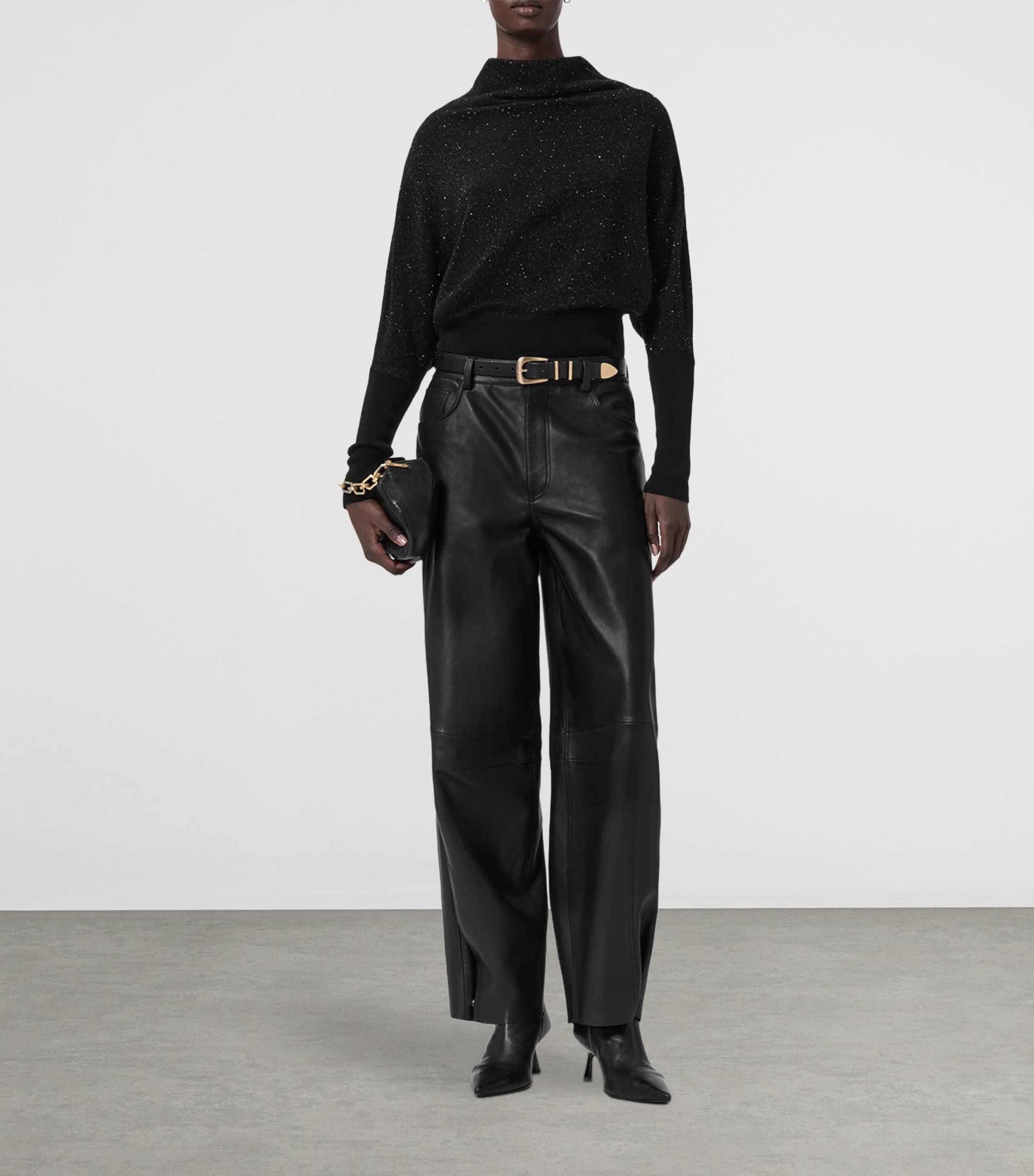 Wool-Blend Sparkle Ridley Sweater BLACK Image 2