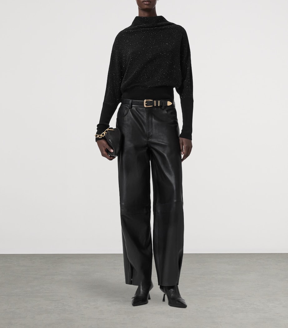 Wool-Blend Sparkle Ridley Sweater BLACK Image 2