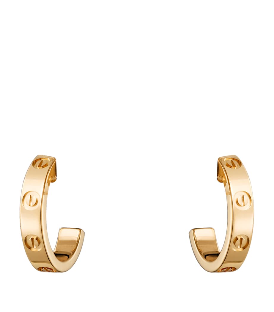 Yellow Gold LOVE Hoop Earrings YELLOW GOLD Image 1