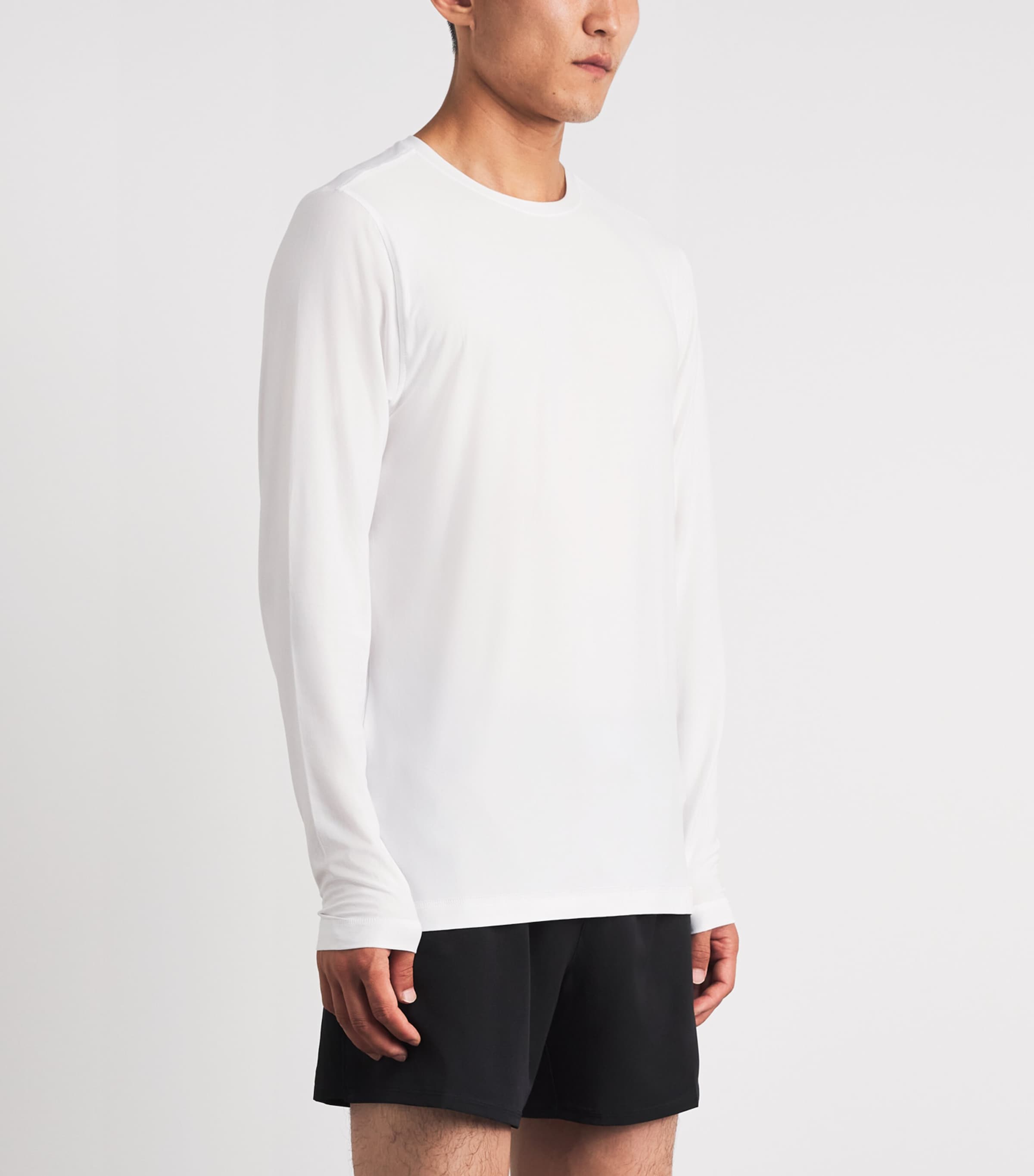 VUORI Mens Strato Tech Long-Sleeve T-Shirt Wht White Image 4
