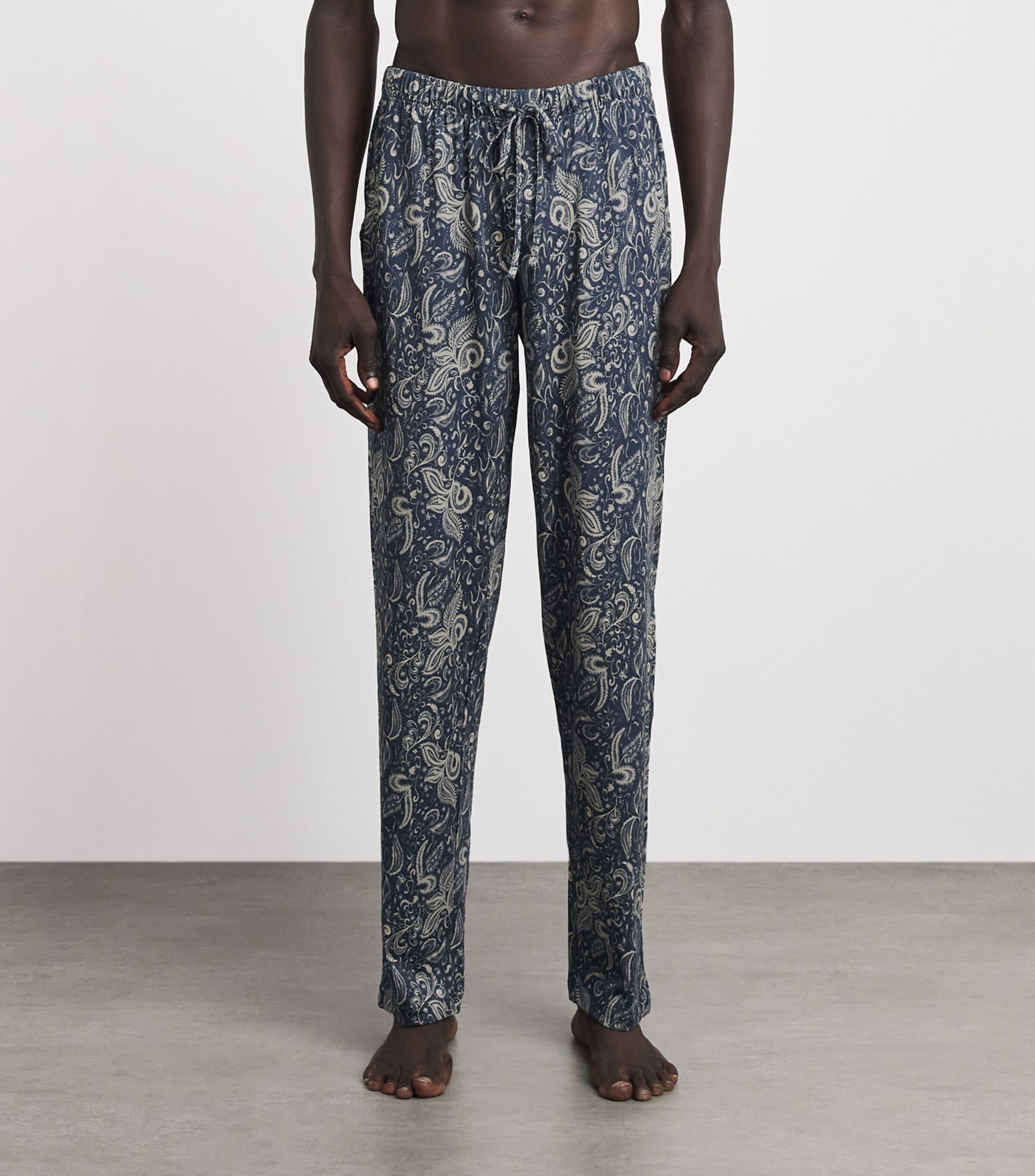 Hanro Mens Cotton Night & Day Lounge Trousers Midnight D Image 4