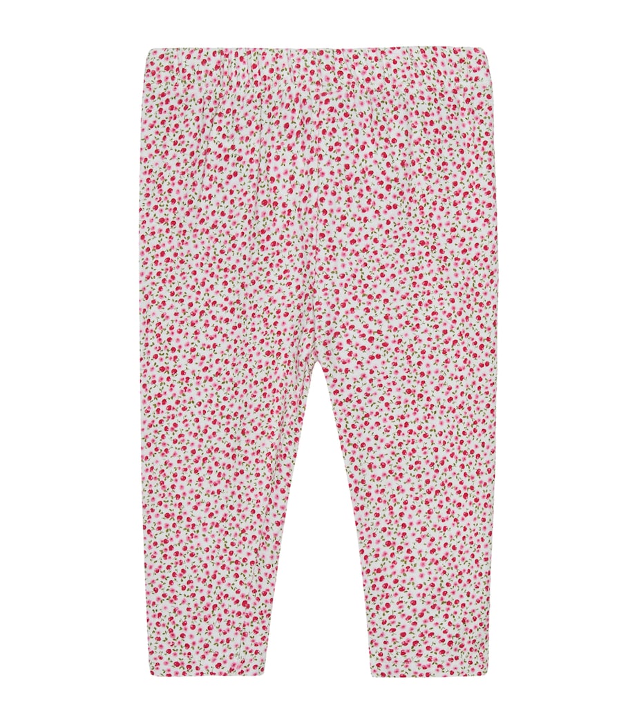 Trotters Stretch-Cotton Cherry Leggings (3-24 Months) Red Cherry Ditsy Image 1