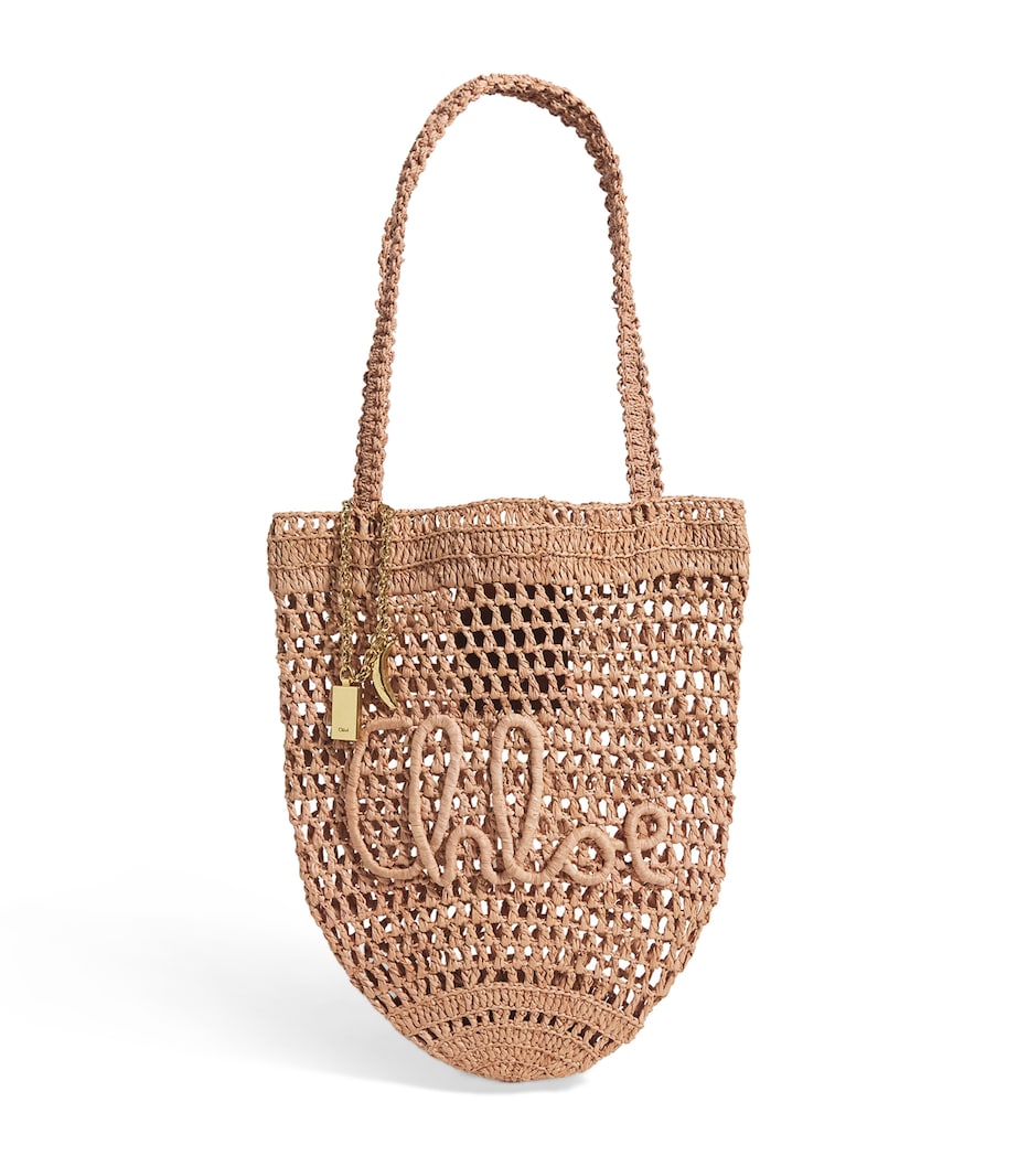 Small Raffia Summer Banana Tote Bag SUMMERY BEIGE Image 1
