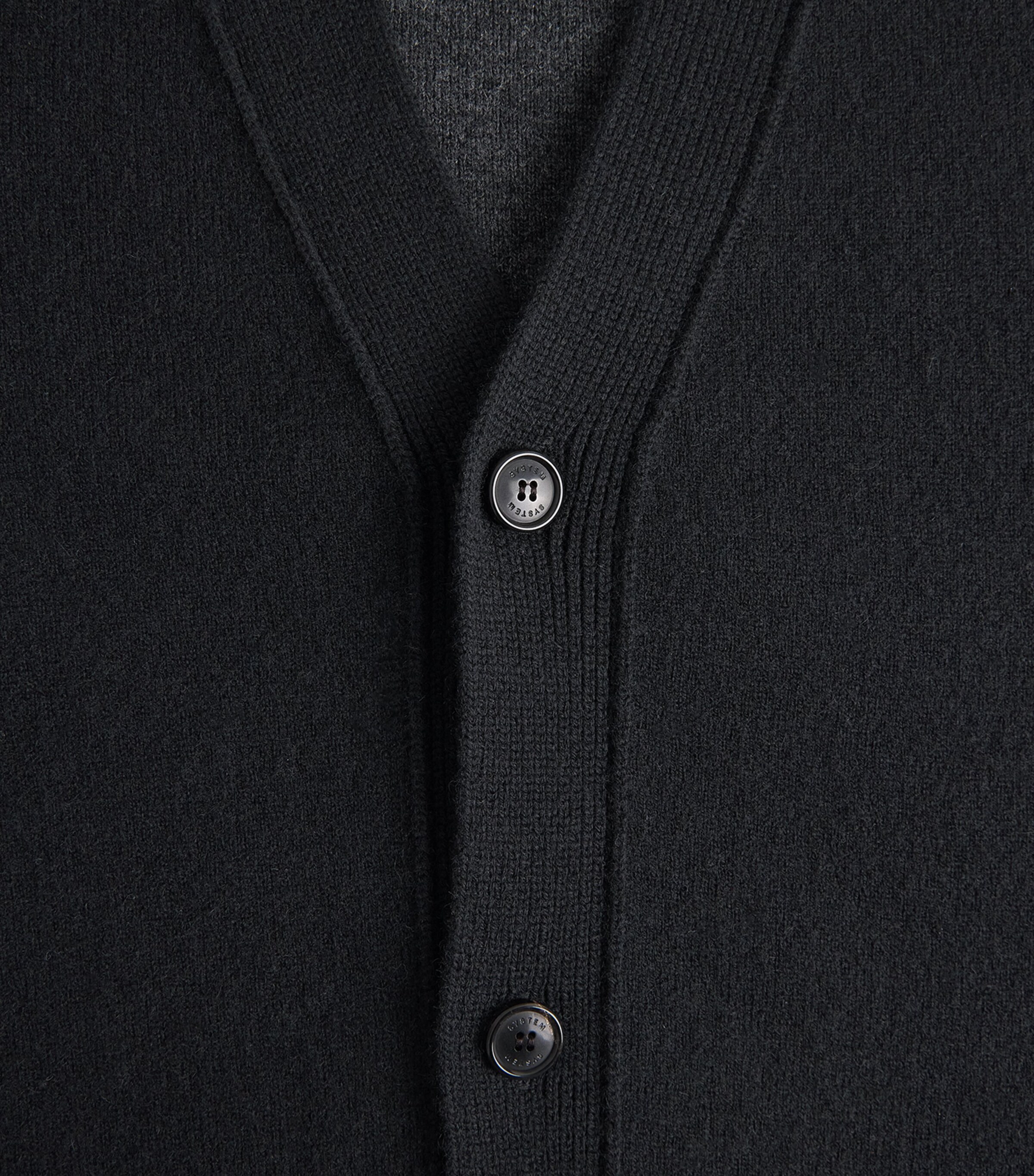 System Mens Wool-Cashmere Cardigan Black Image 6