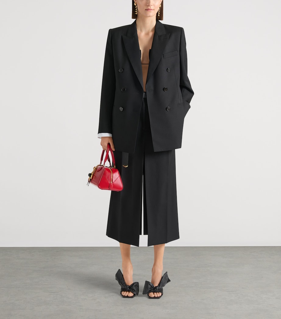 Givenchy Womens Wool-Mohair Trousers Midi Skirt Black Image 2