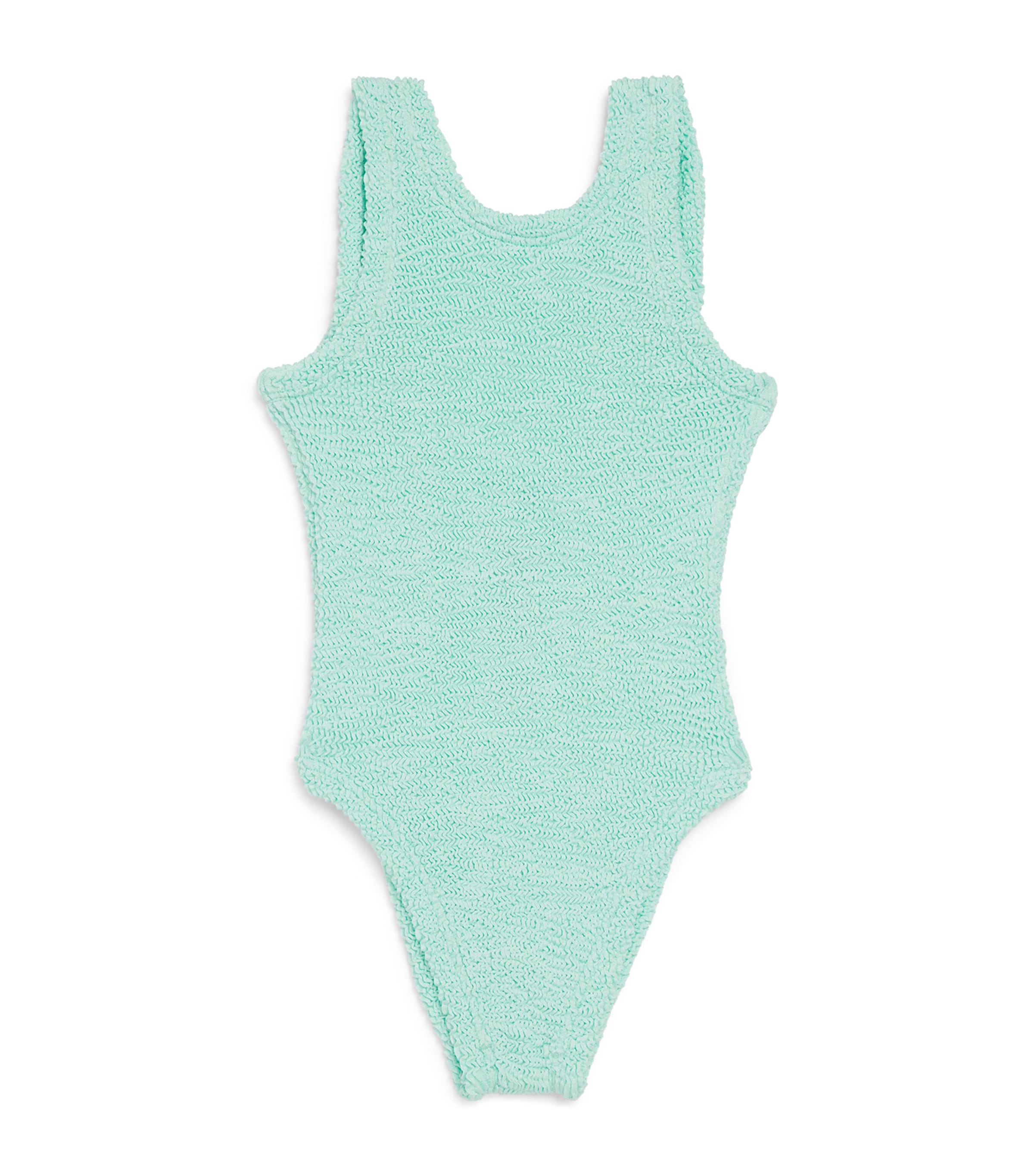 Hunza G Lara Bow-detail Ruffled Swimsuit In Green