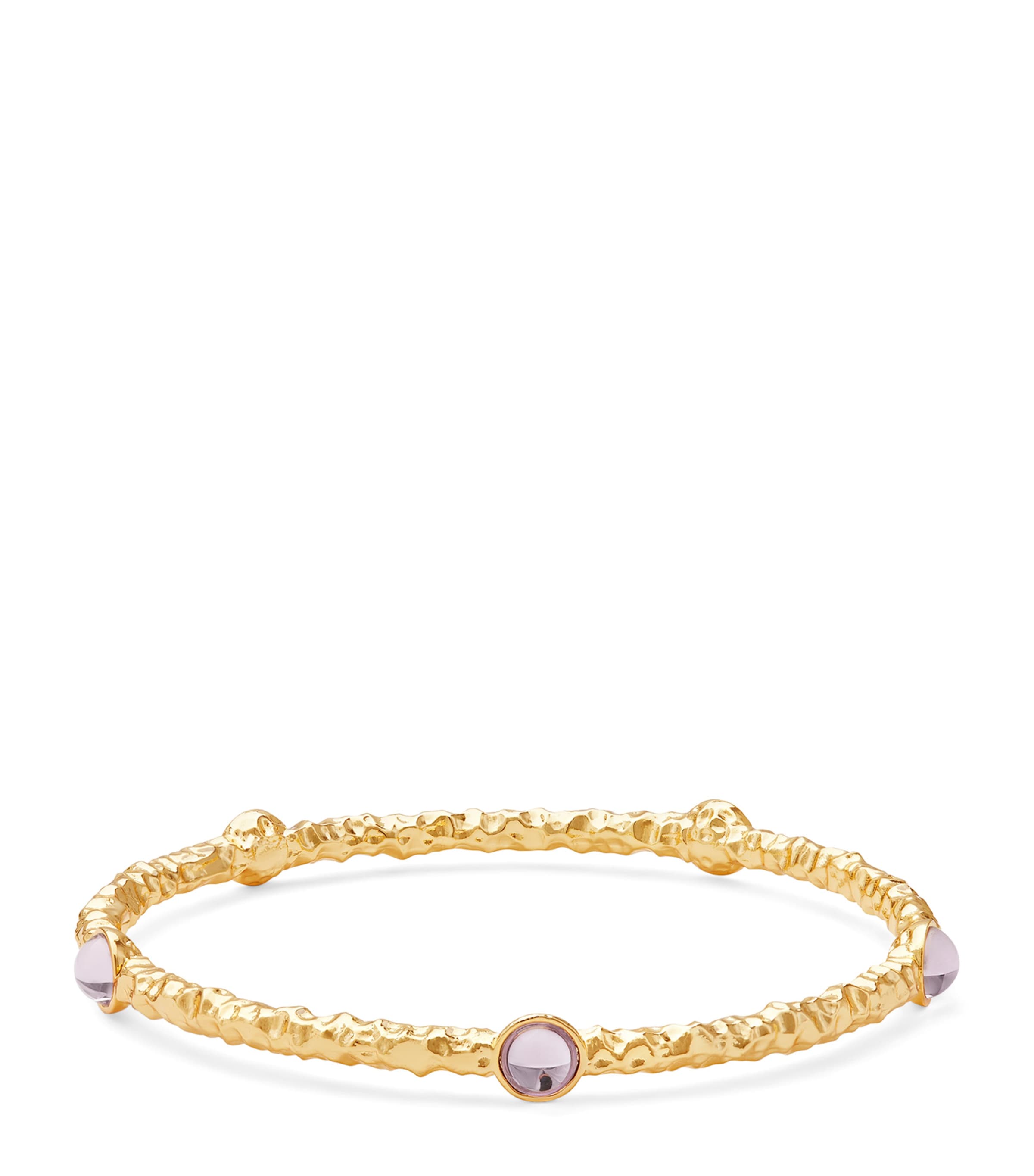 Gold-Plated Cabochon Bangle PINK Image 1